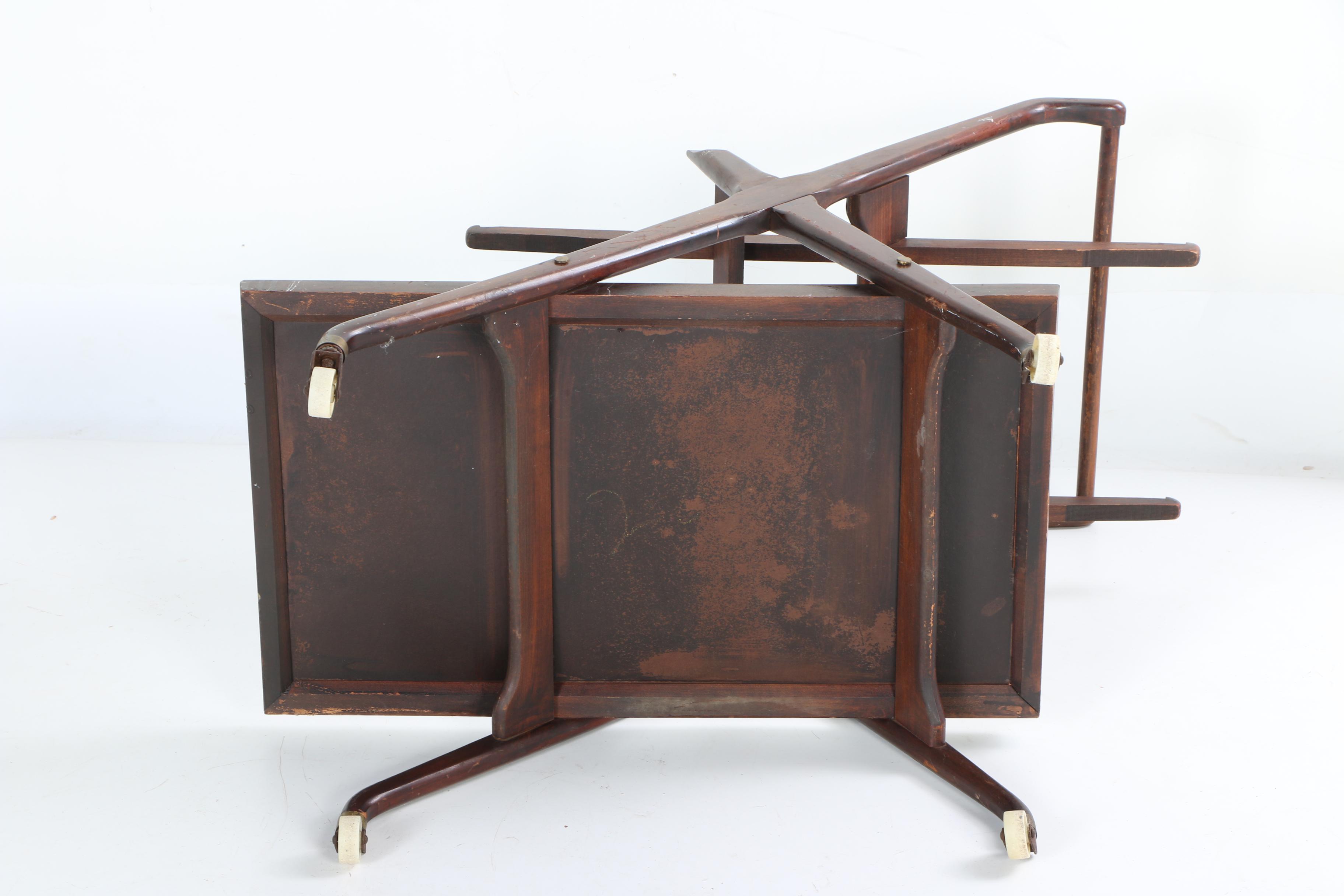 Mid Century Modern Two Tier Rolling Tea Cart