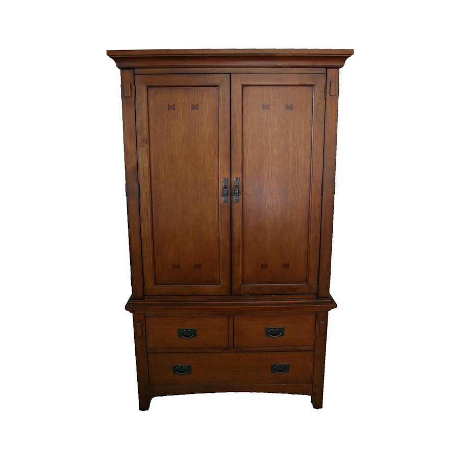 Mission Style Oak Entertainment Cabinet