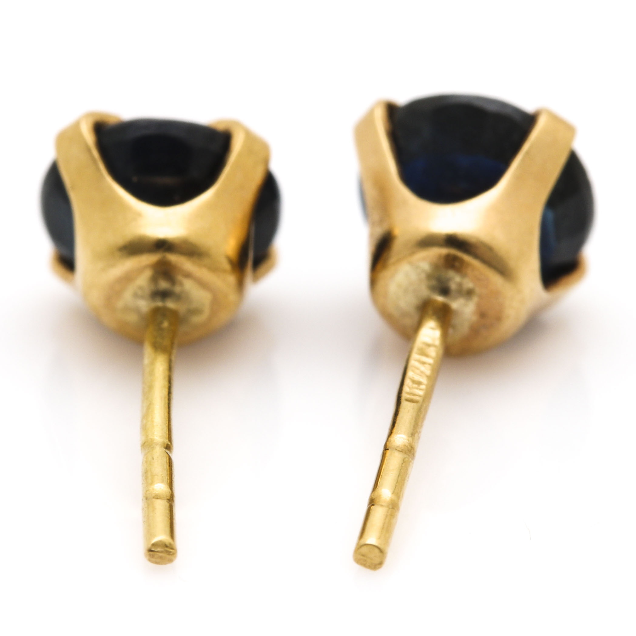 18K Yellow Gold Sapphire Earrings