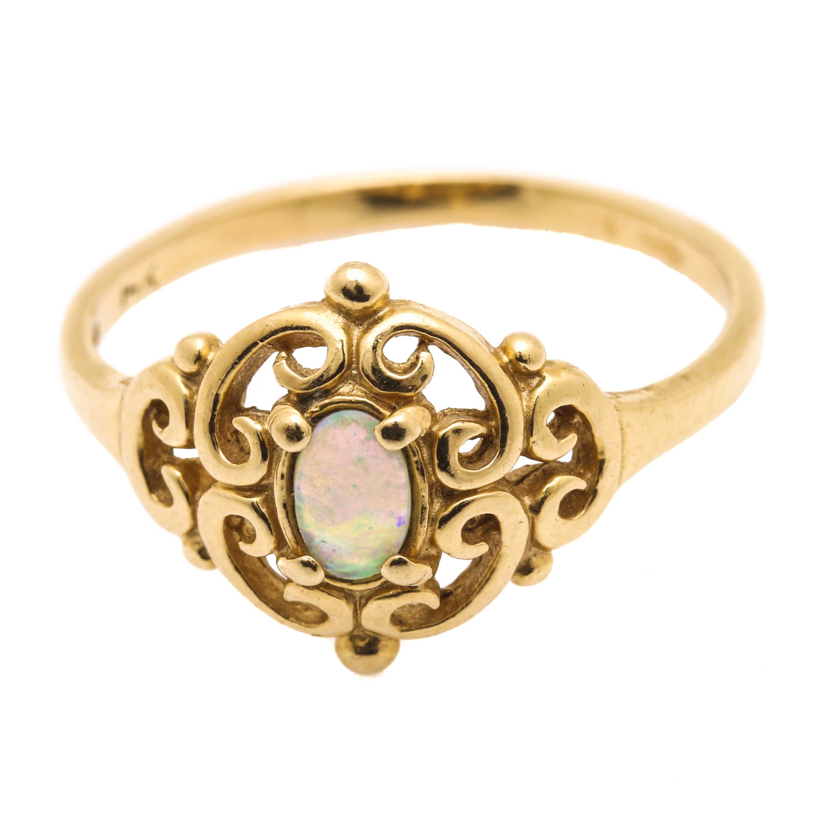14K Yellow Gold Opal Ring