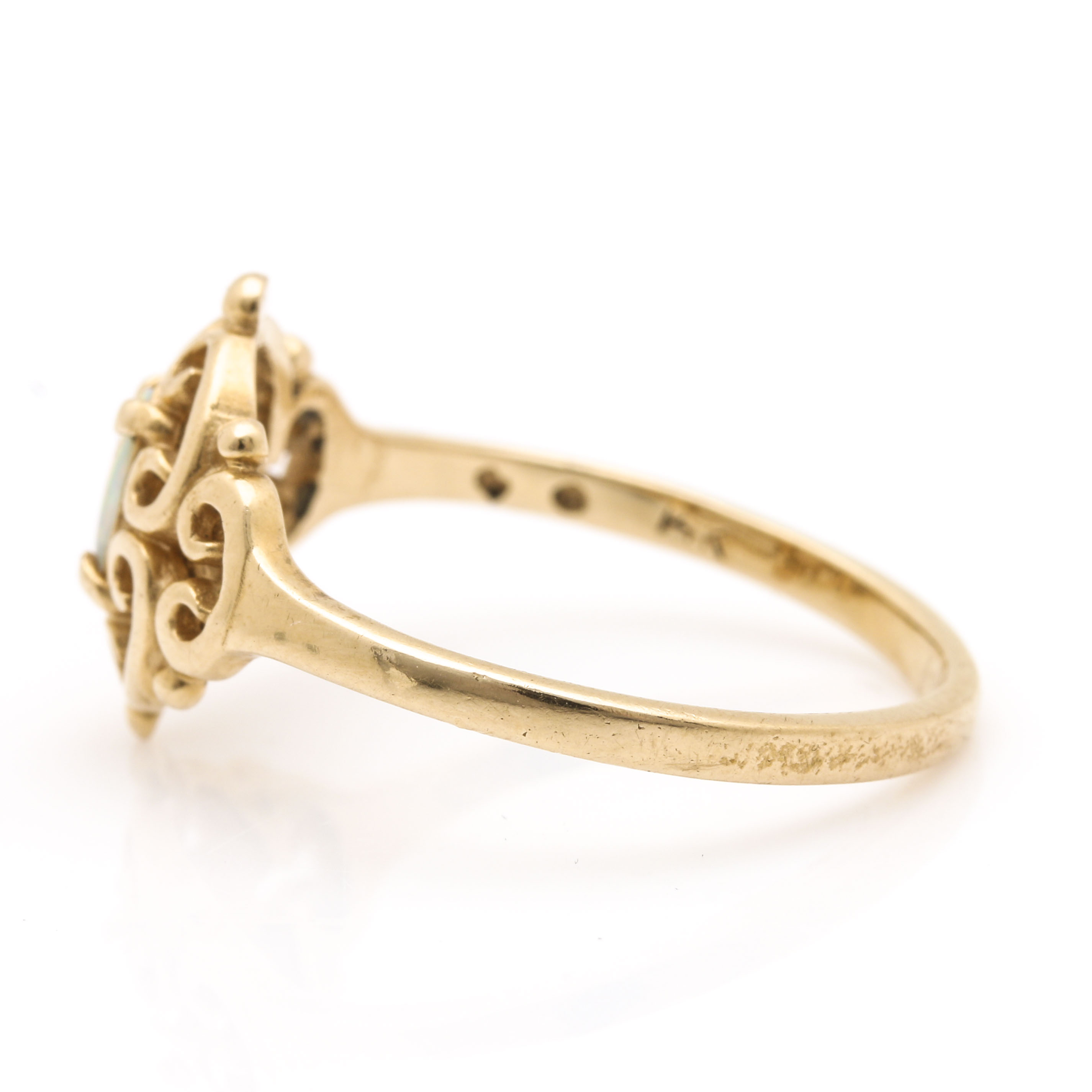 14K Yellow Gold Opal Ring