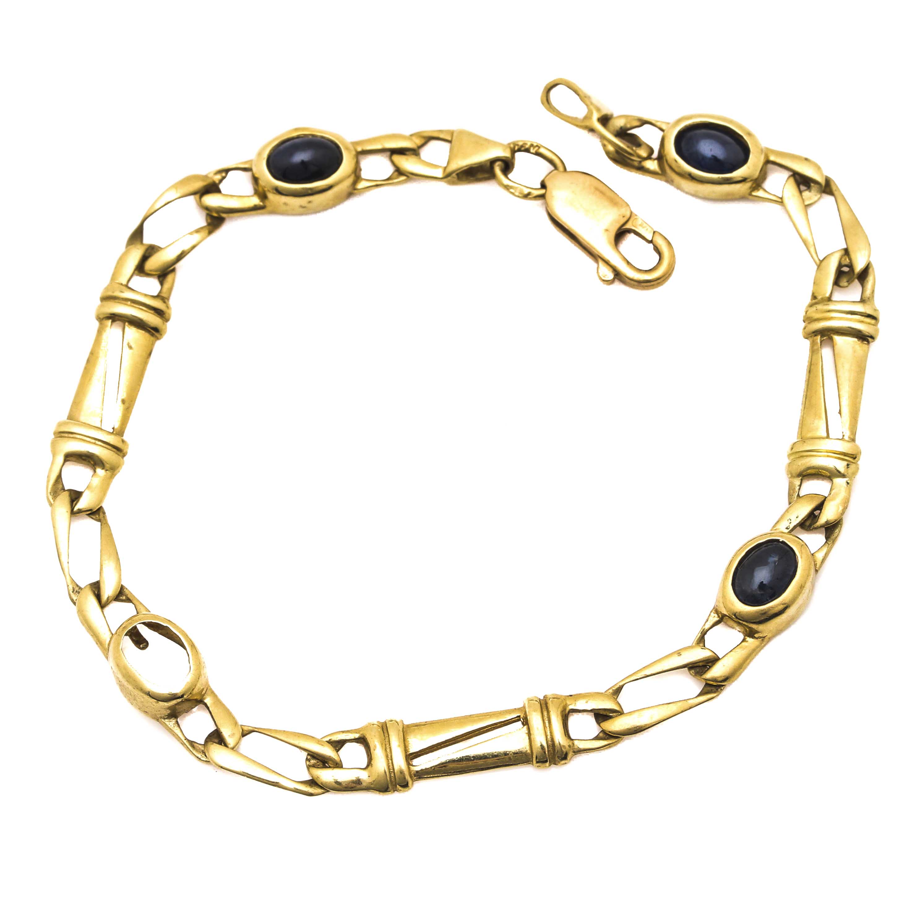 14K Yellow Gold Sapphire Bracelet