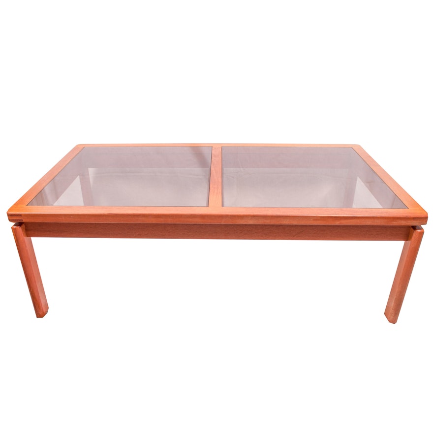 Contemporary Coffee Table with Smoked-Glass Top