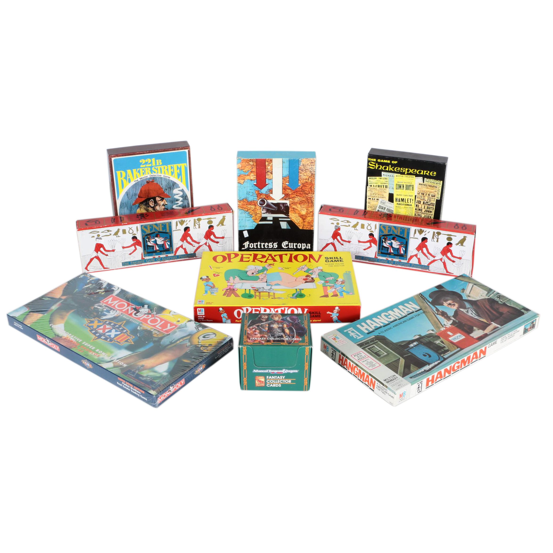 Games Including Avalon Hill "Fortress Europa" and "The Game of Shakespeare"