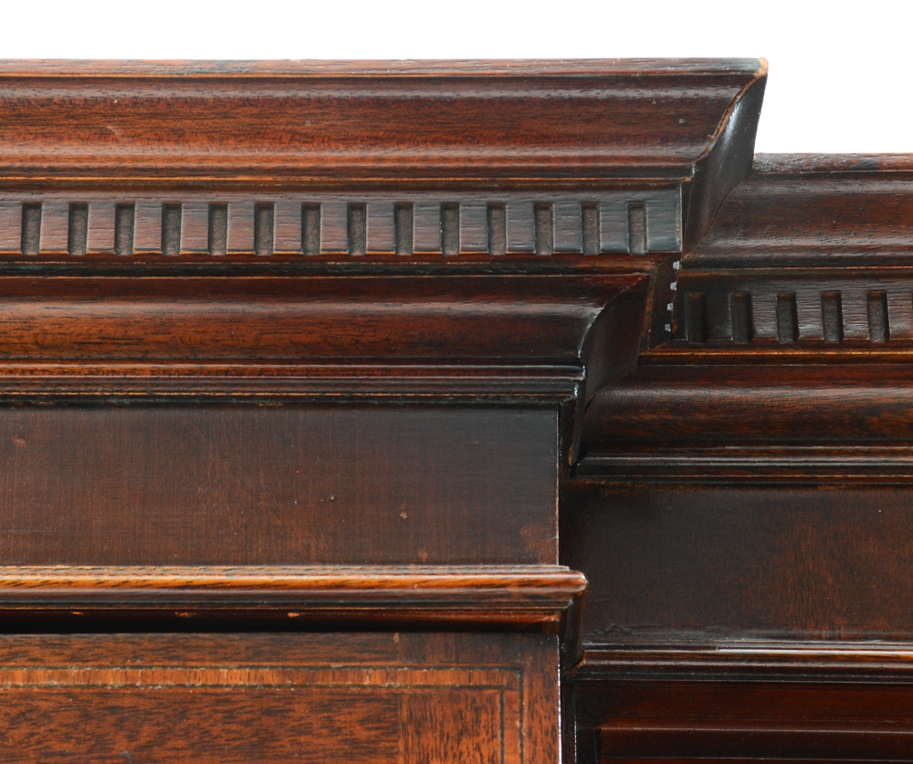 Vintage Mahogany Breakfront Bubble Glass China Cabinet