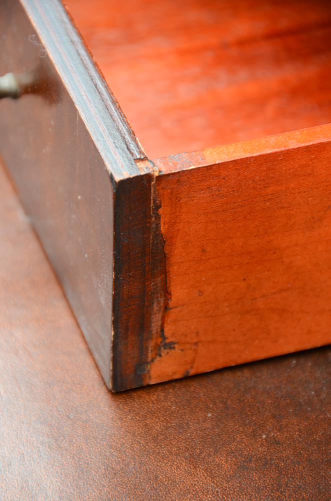 Vintage Mahogany Breakfront Bubble Glass China Cabinet