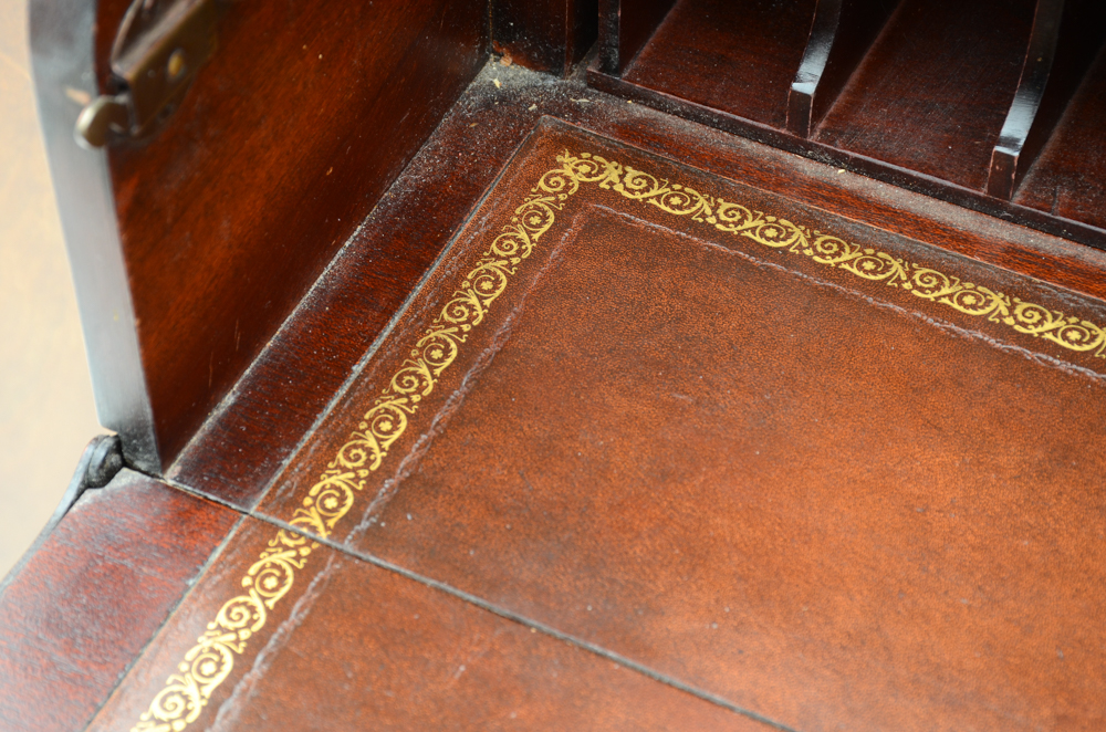 Vintage Mahogany Breakfront Bubble Glass China Cabinet