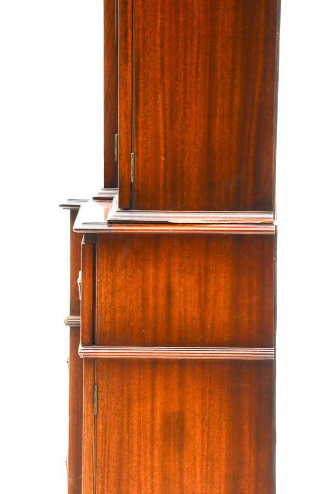 Vintage Mahogany Breakfront Bubble Glass China Cabinet