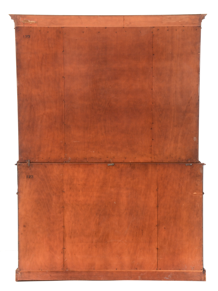 Vintage Mahogany Breakfront Bubble Glass China Cabinet