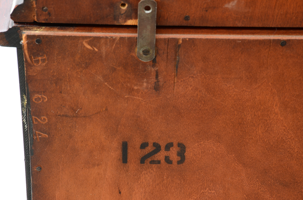 Vintage Mahogany Breakfront Bubble Glass China Cabinet