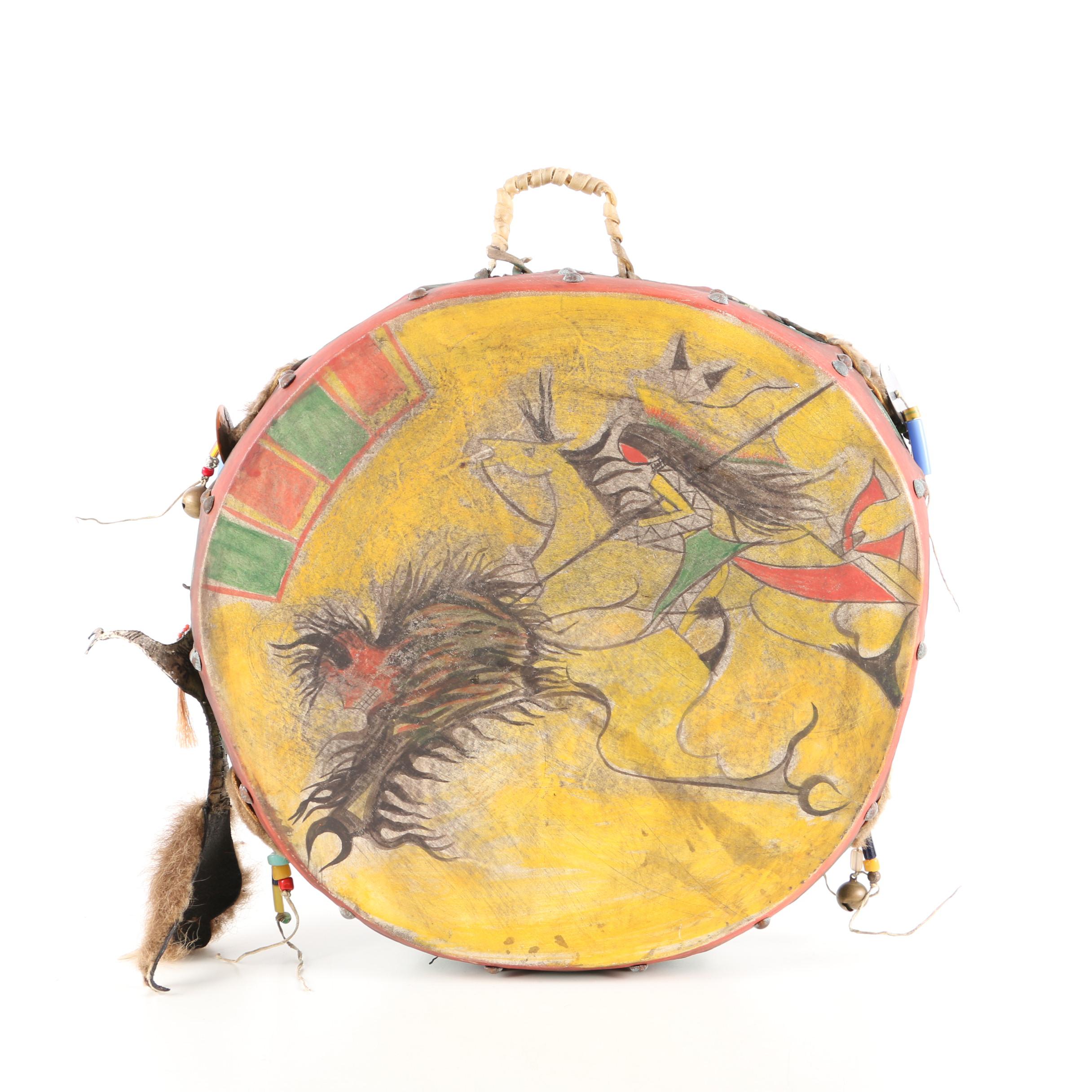 Jim Little Wounded Hand Hand-Painted Native American Hand Drum