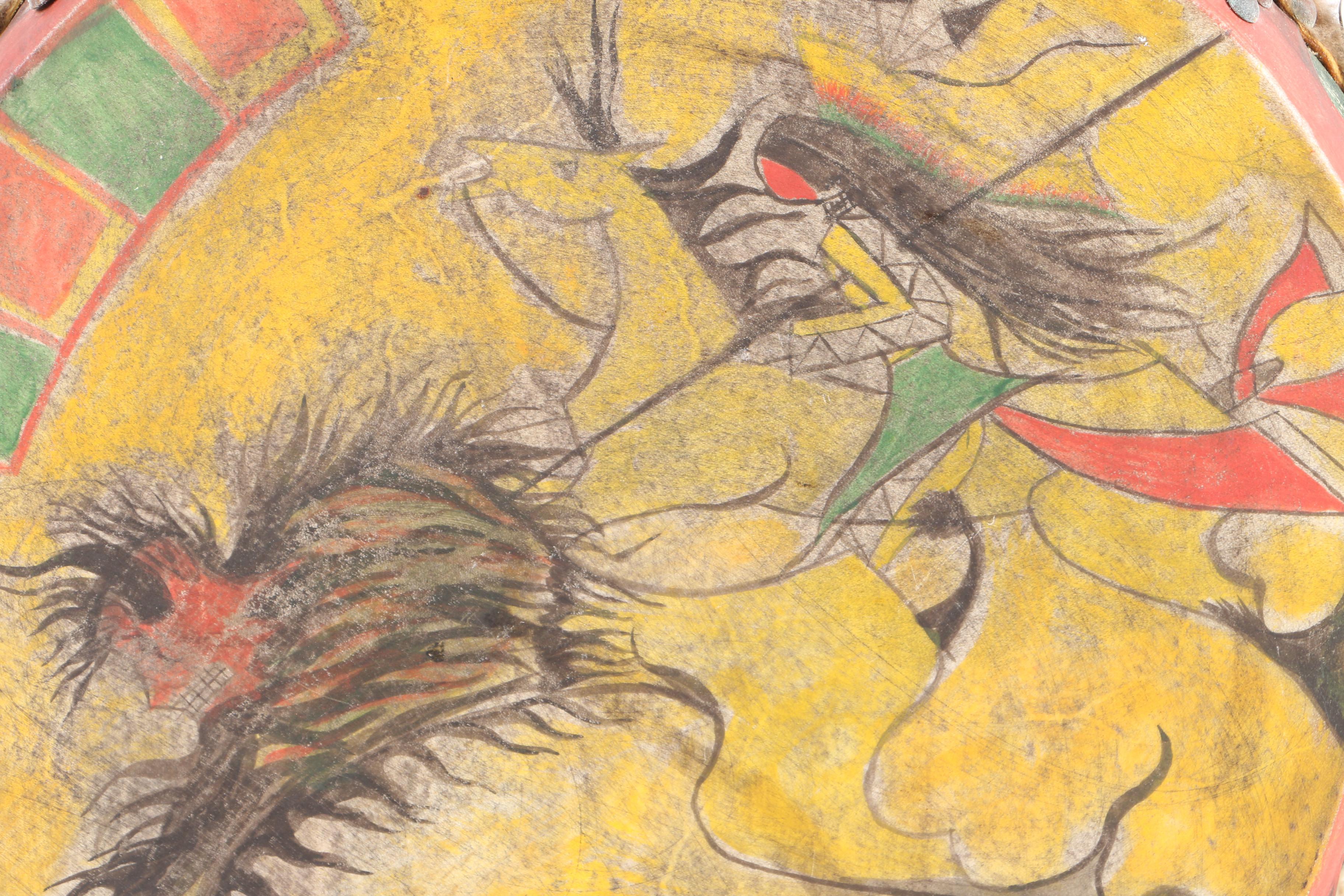 Jim Little Wounded Hand Hand-Painted Native American Hand Drum