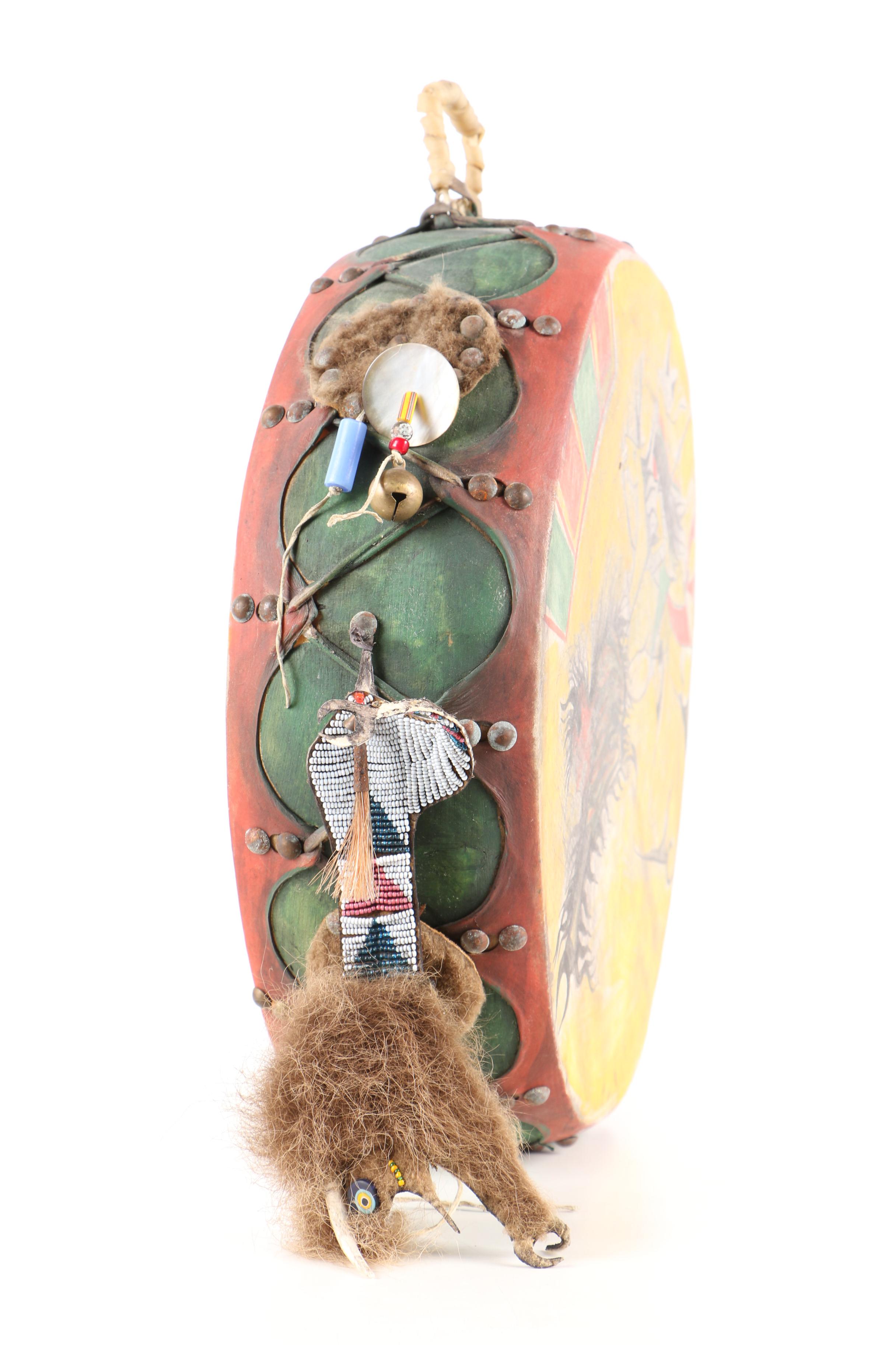 Jim Little Wounded Hand Hand-Painted Native American Hand Drum