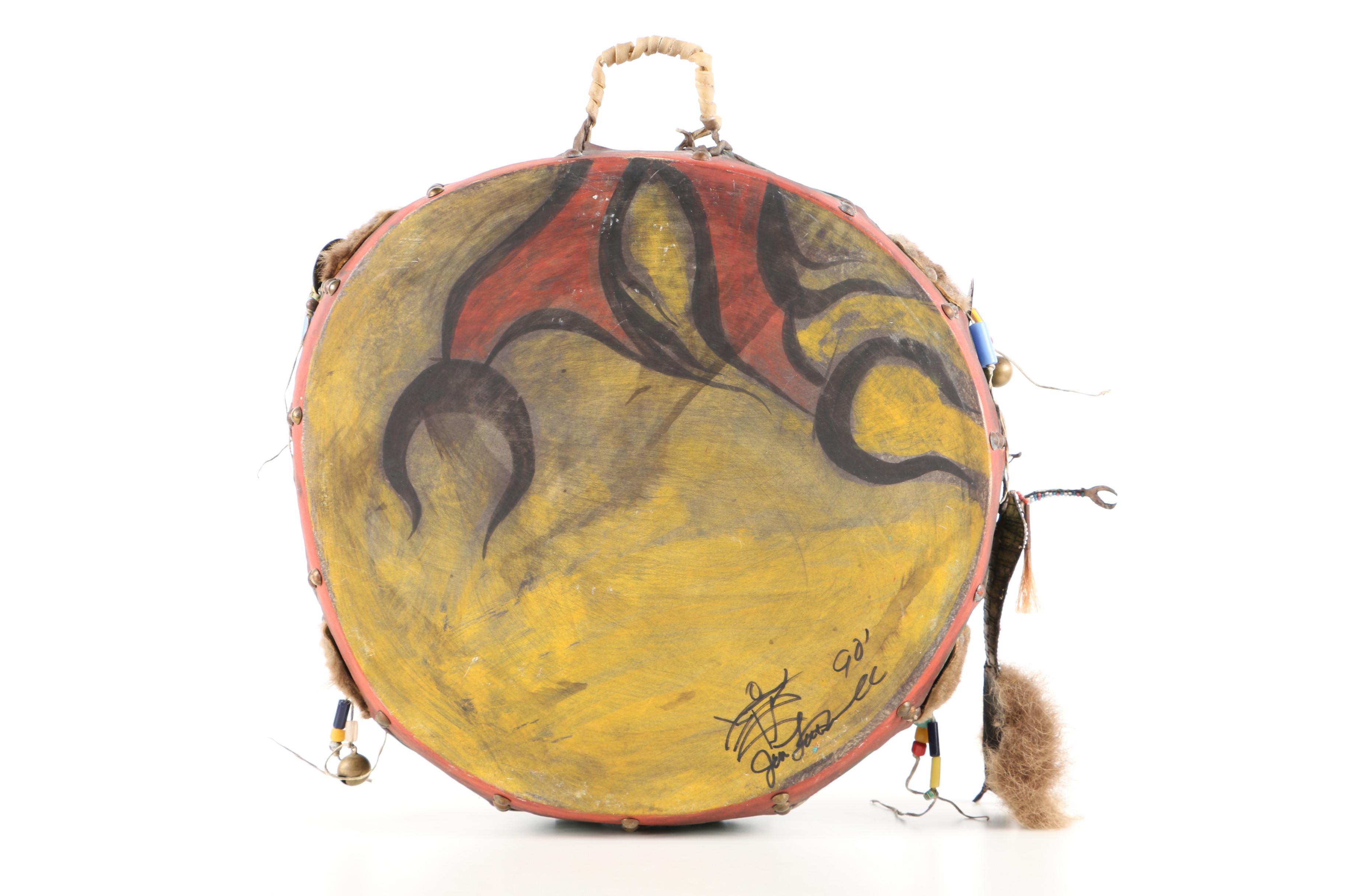 Jim Little Wounded Hand Hand-Painted Native American Hand Drum