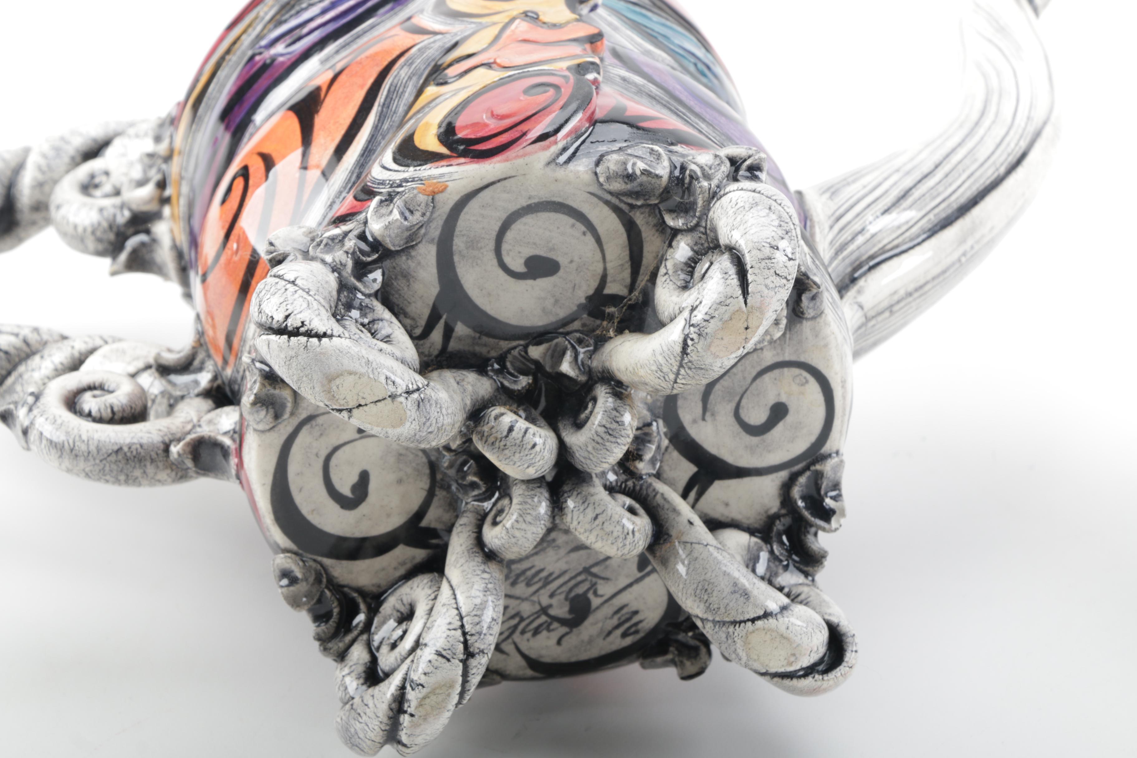 Signed Kerri Buxton and Brad Taylor Abstract Teapot