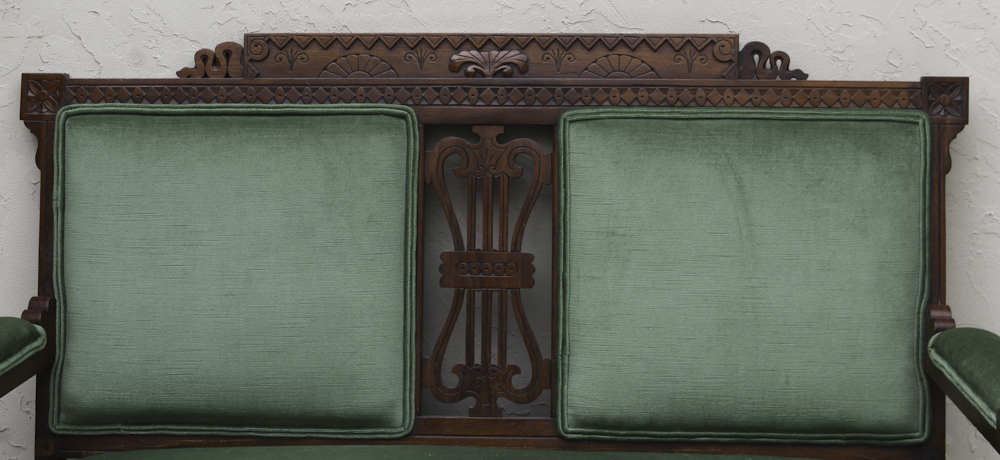Vintage Eastlake Style Upholstered Settee