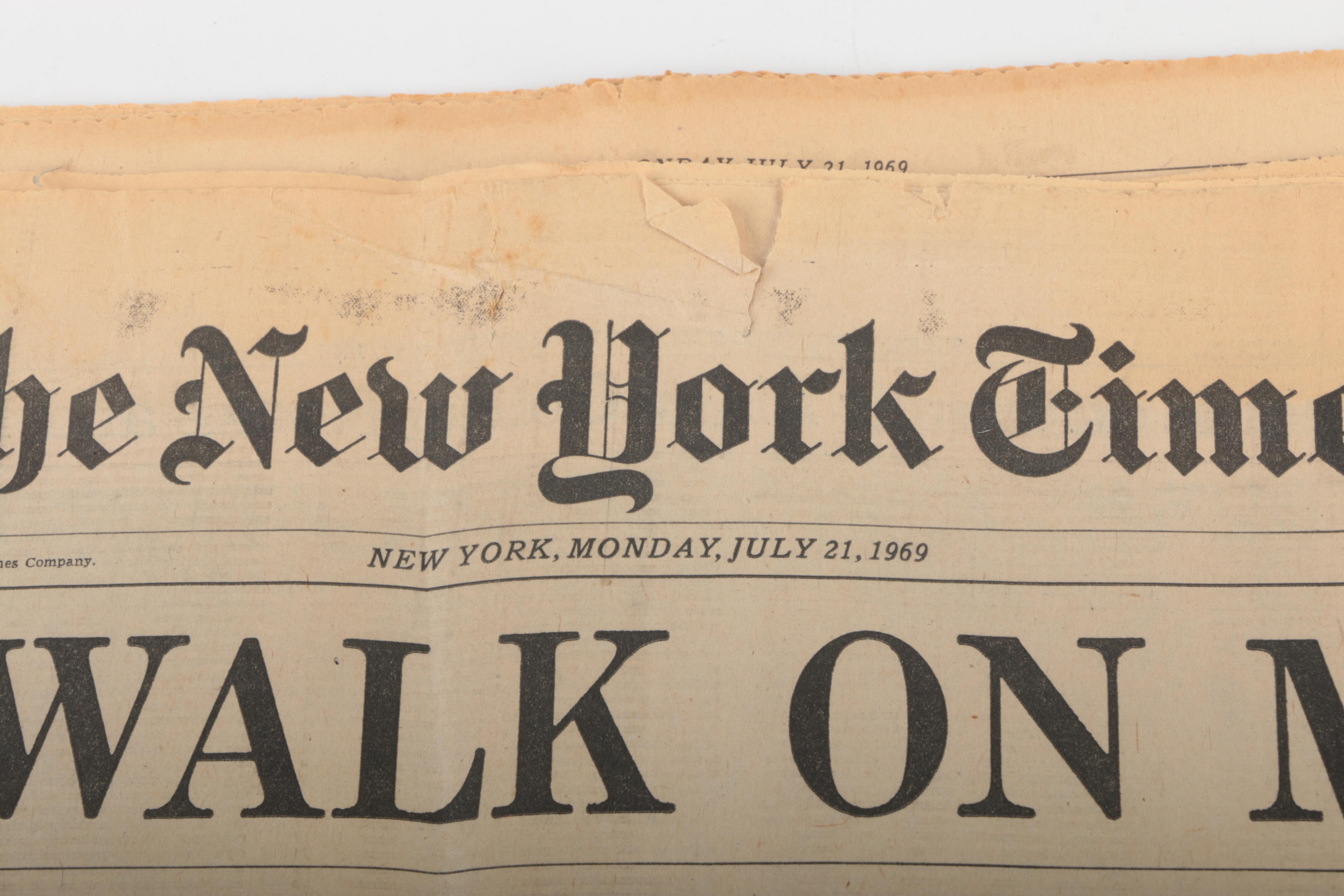 Vintage Newspapers from Moon Walk and V-J Day