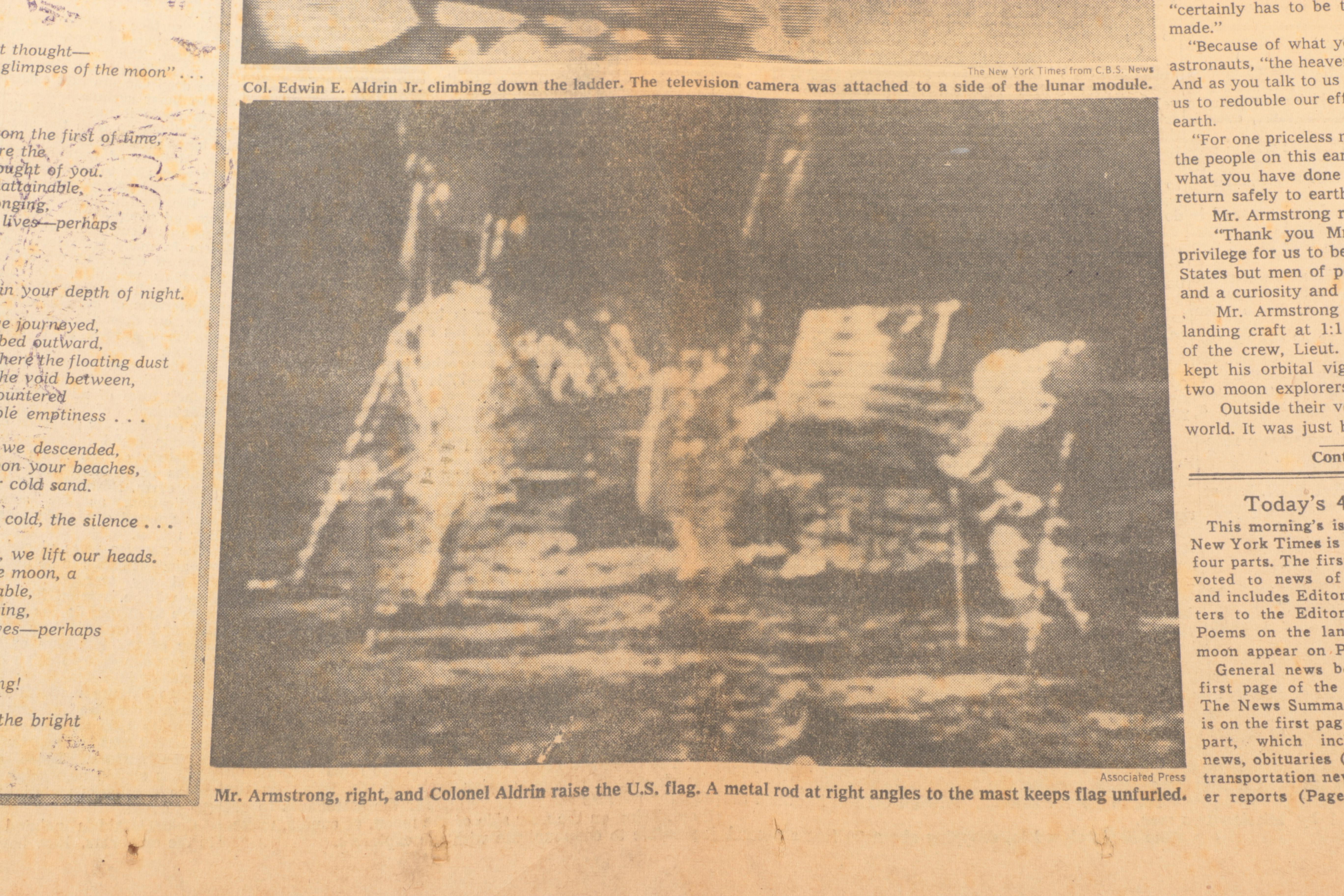 Vintage Newspapers from Moon Walk and V-J Day