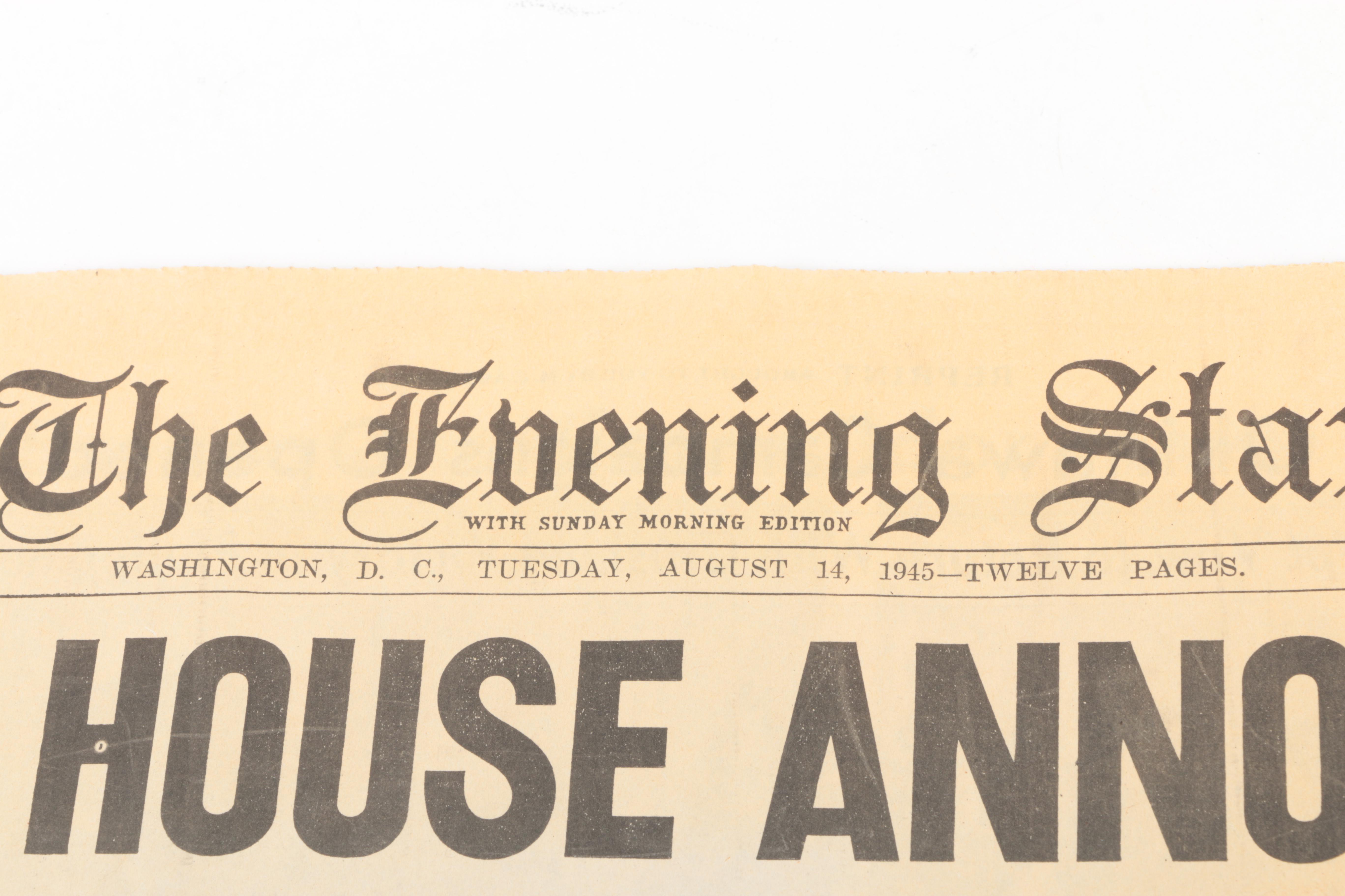 Vintage Newspapers from Moon Walk and V-J Day