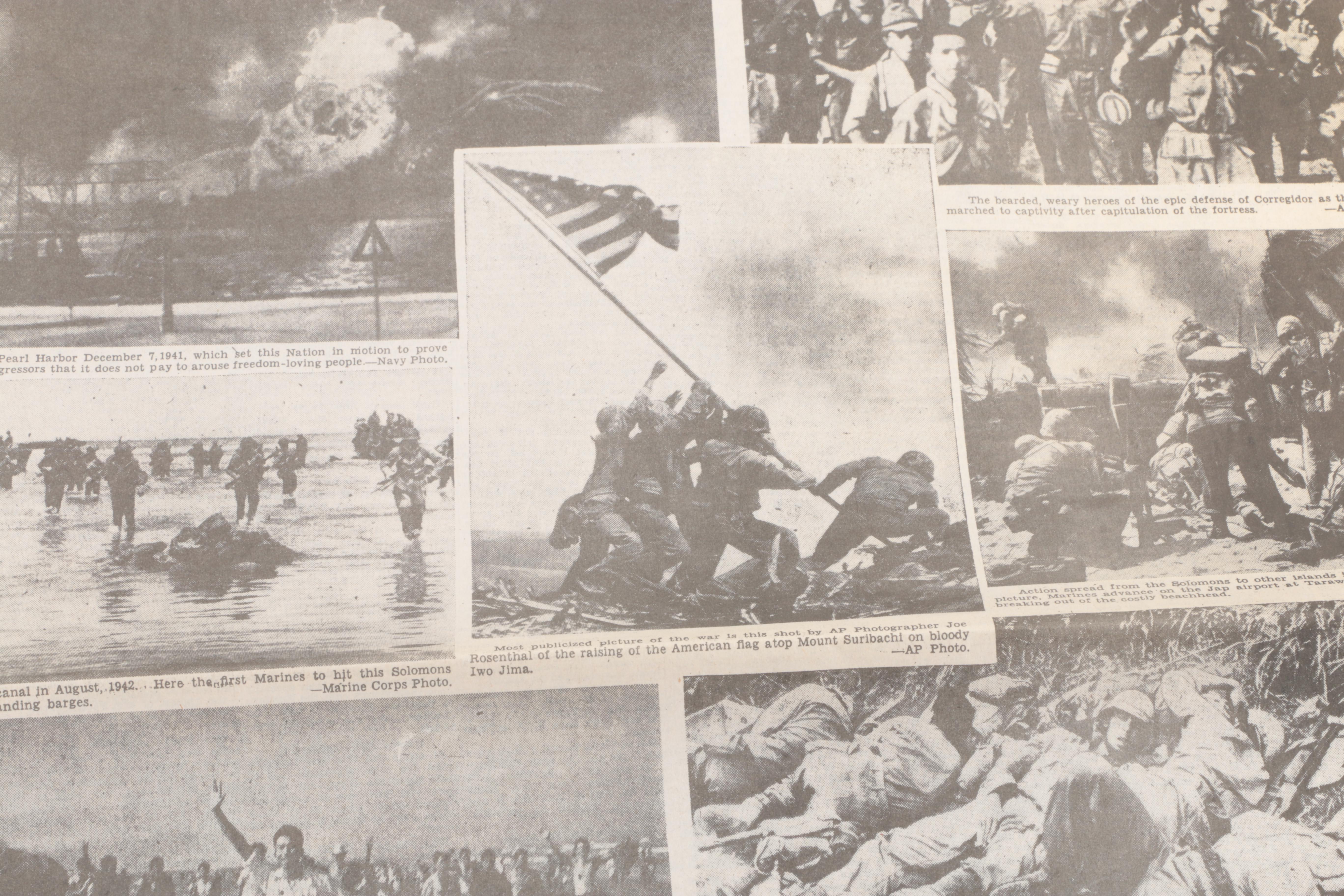 Vintage Newspapers from Moon Walk and V-J Day