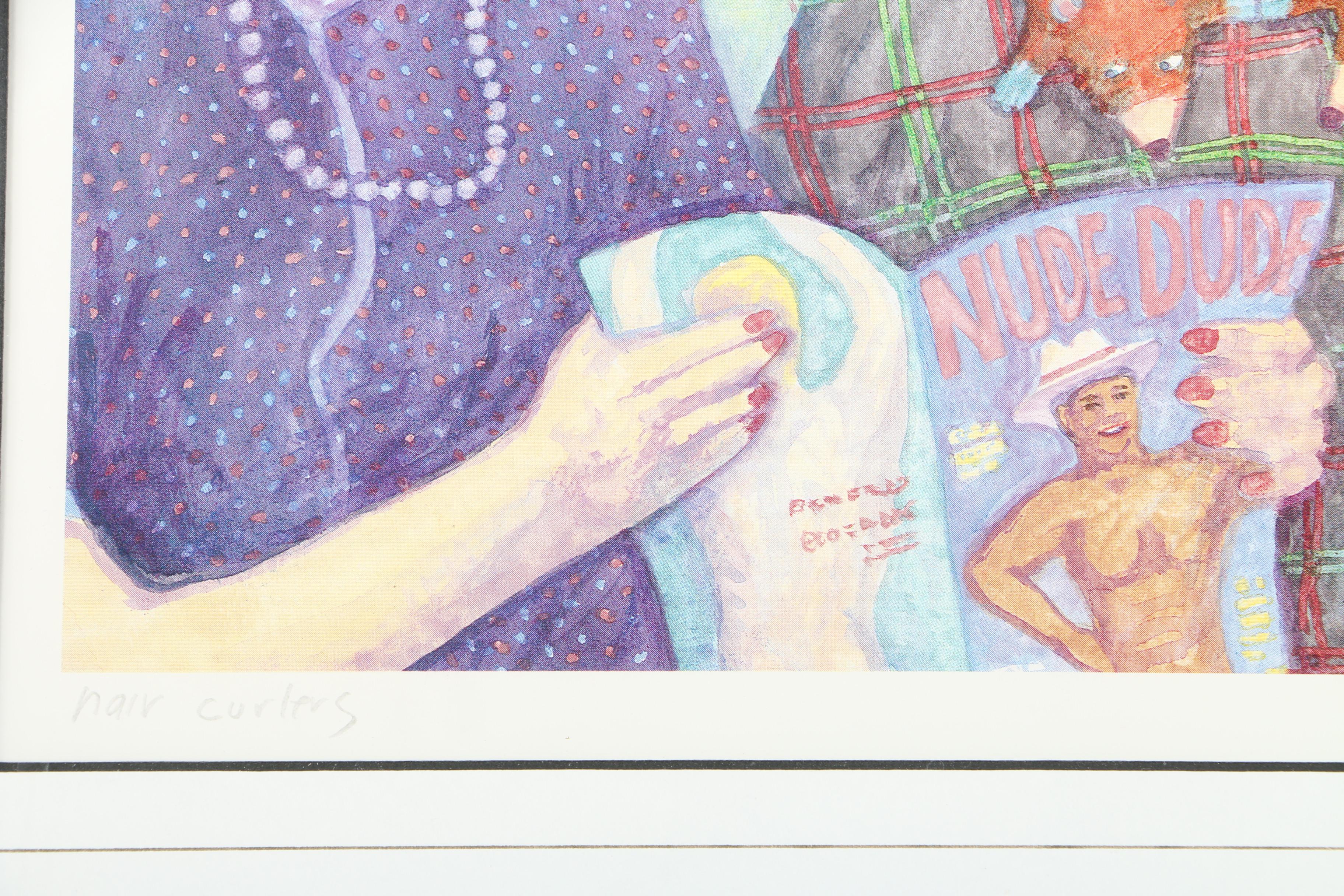 Jonathan Heath Limited Edition Offset Lithograph on Paper "Hair Curlers"