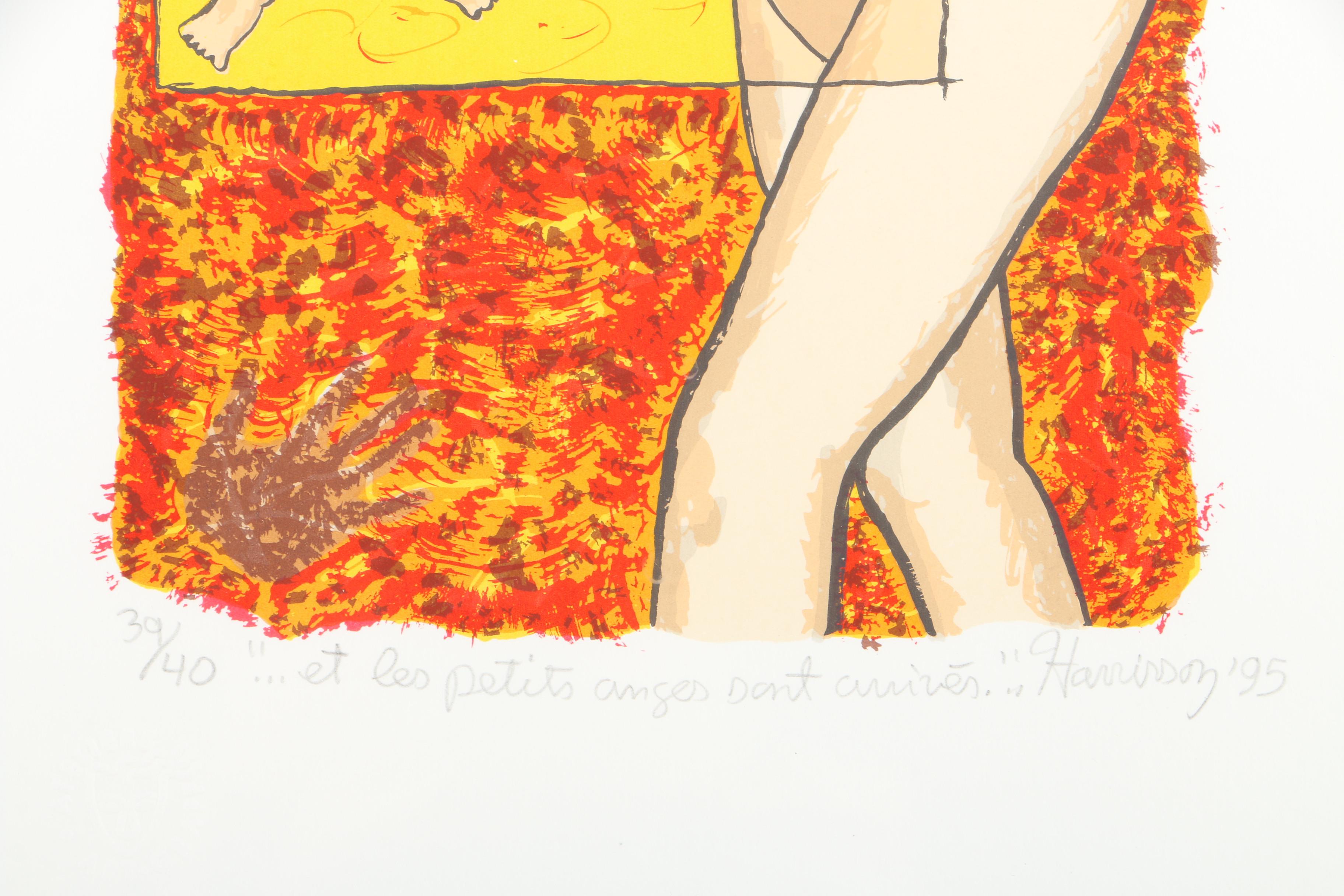 Yves Harrison Limited Edition Serigraph "Et Les Petits Anges Sont Arrivés"