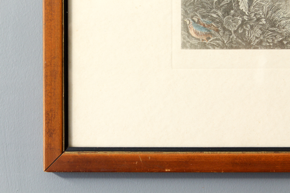 Engraving on Paper of Hunting Scene "Chasse avec Chien d'Arrêt"