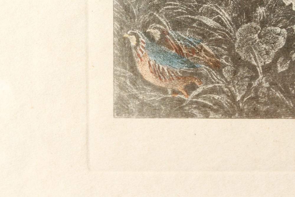 Engraving on Paper of Hunting Scene "Chasse avec Chien d'Arrêt"