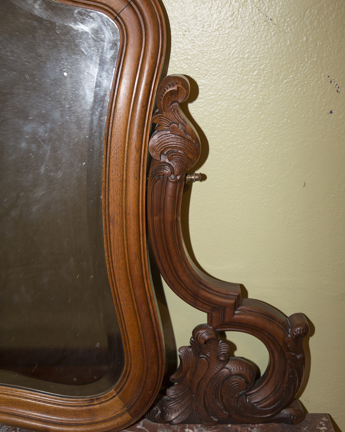 Antique French Louis XV Style Marble Top Dresser with Mirror