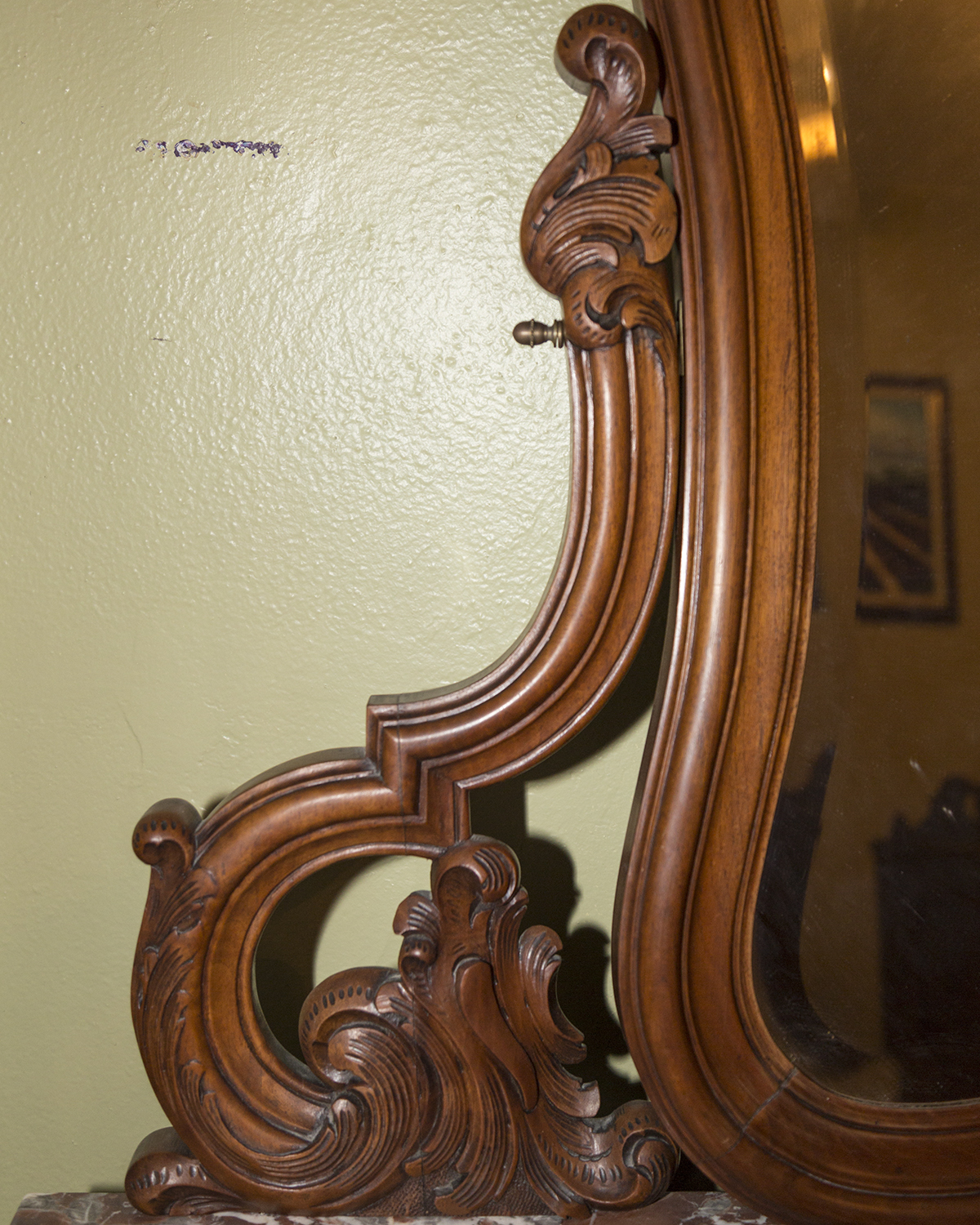 Antique French Louis XV Style Marble Top Dresser with Mirror