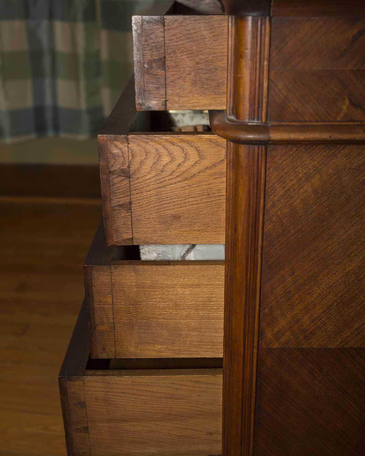 Antique French Louis XV Style Marble Top Dresser with Mirror