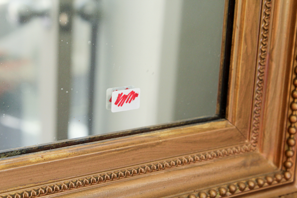 Antique Wood Framed Wall Mirror