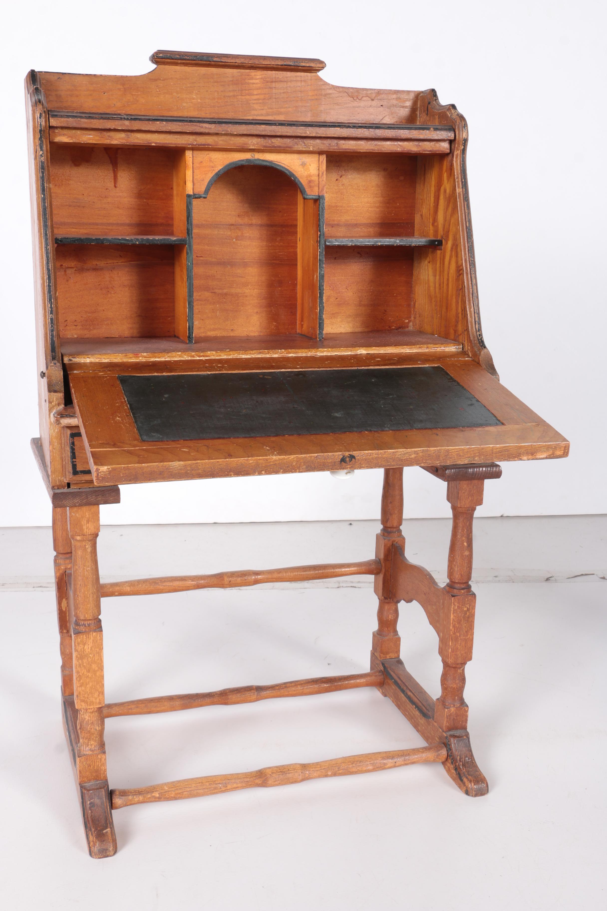 Antique Child's Writing Desk and Chair
