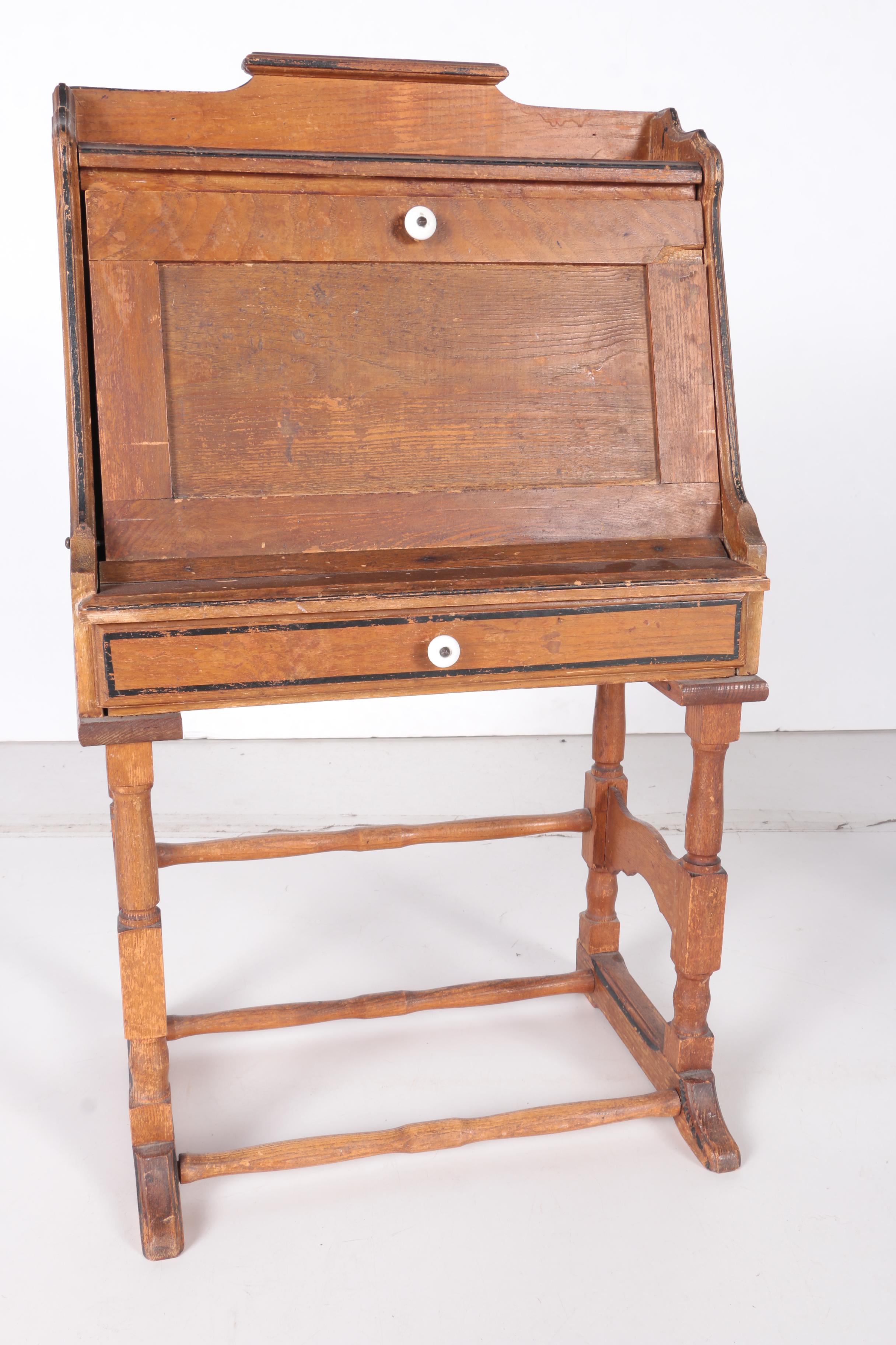 Antique Child's Writing Desk and Chair
