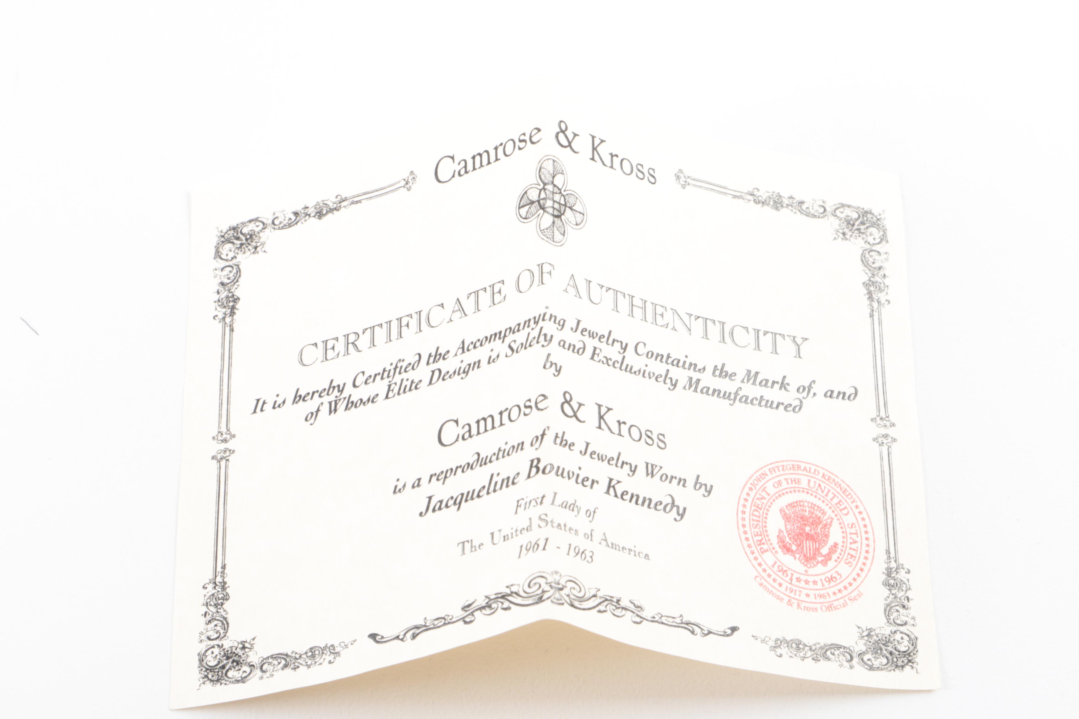 Camrose & Kross "Jacqueline Kennedy Collection" Jewelry