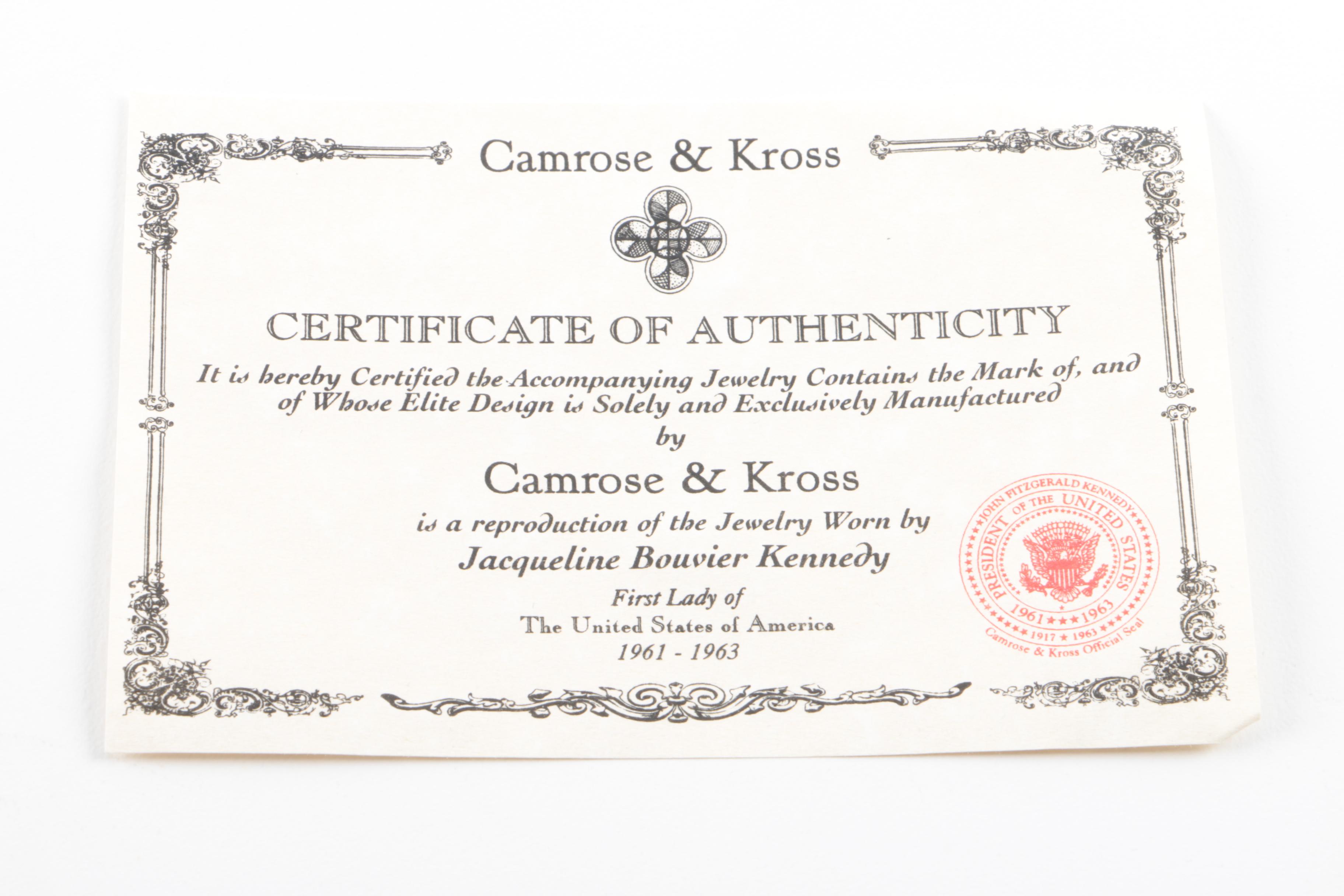 Camrose & Kross "Jacqueline Kennedy Collection" Jewelry