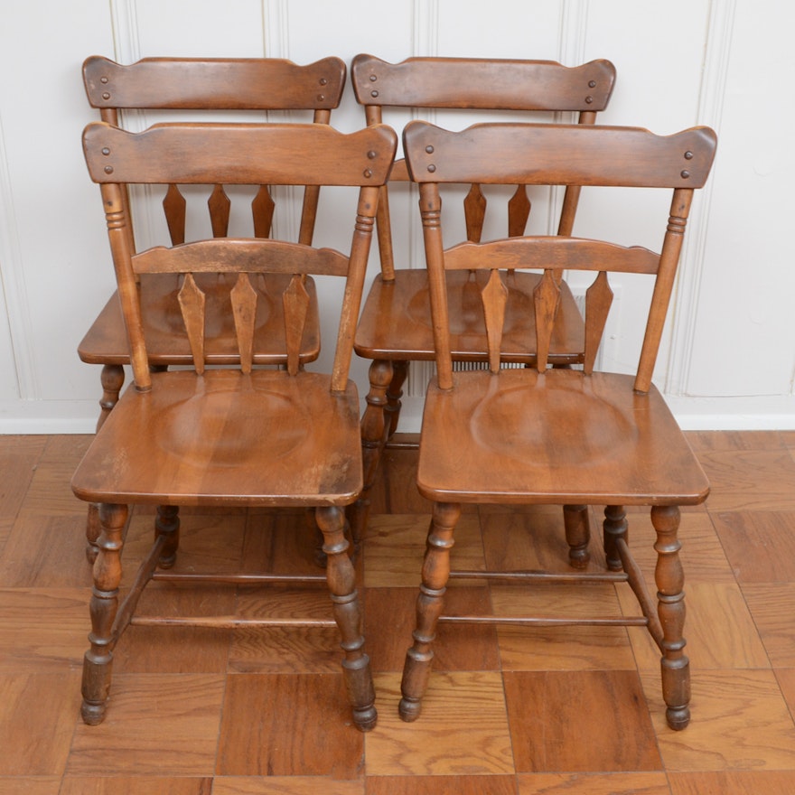 Vintage Maple Dining Chairs by Temple Stuart