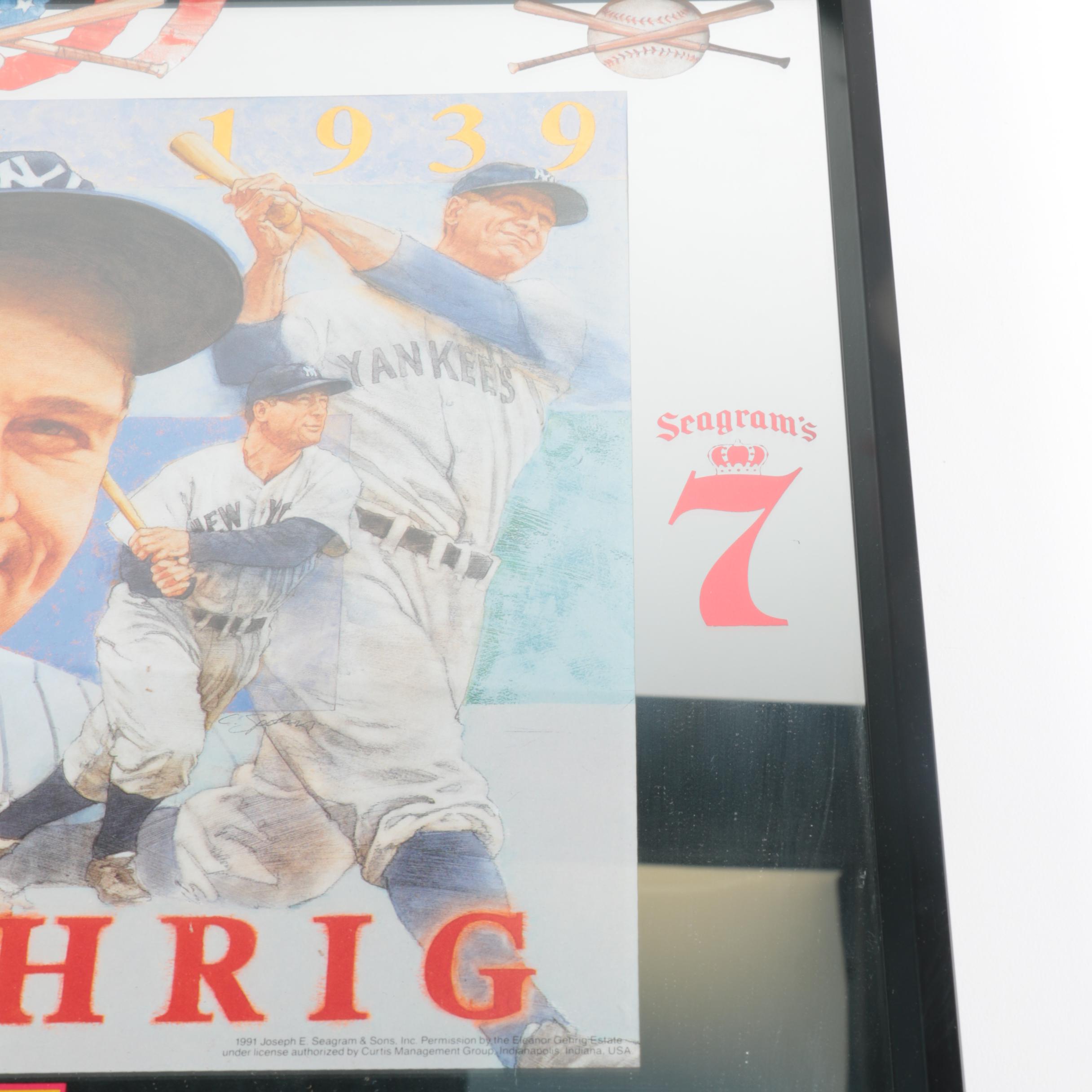 Offset Lithograph Lou Gehrig Commemorative Poster