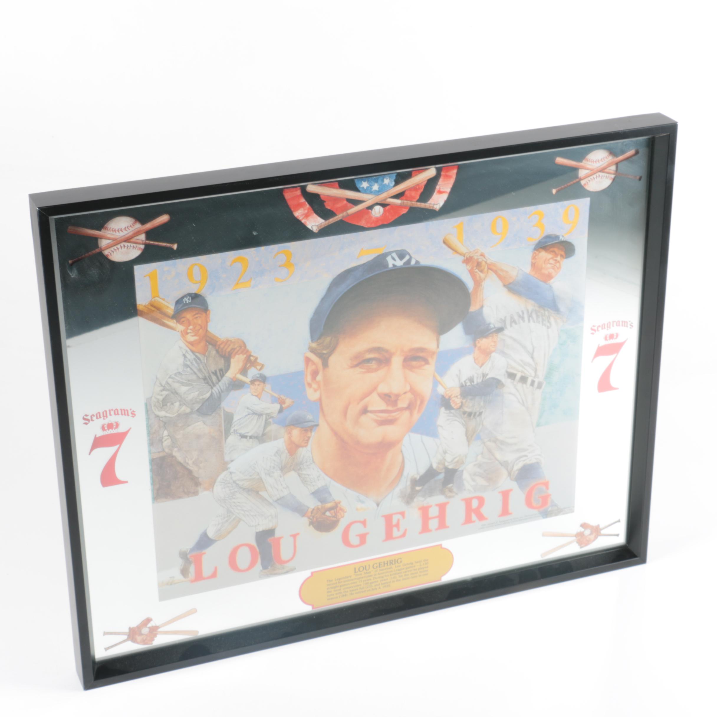 Offset Lithograph Lou Gehrig Commemorative Poster