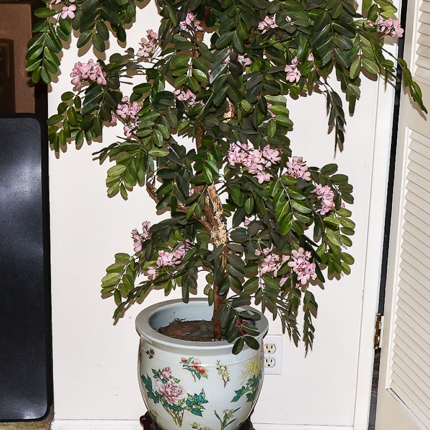 Ceramic Asian Style Planter with Stand