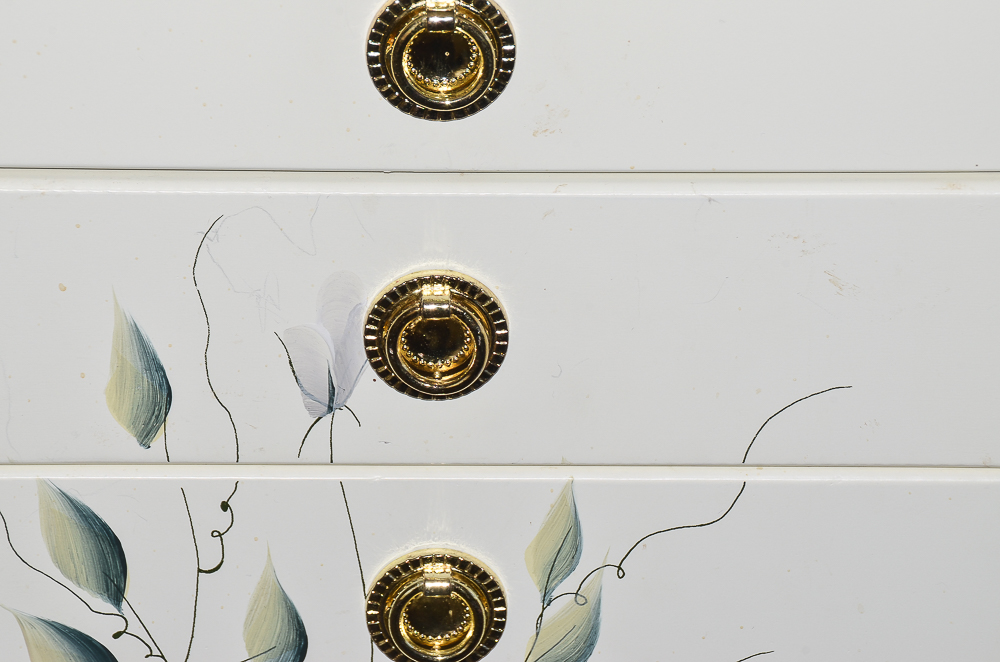 White Painted Wooden Jewelry Armoire