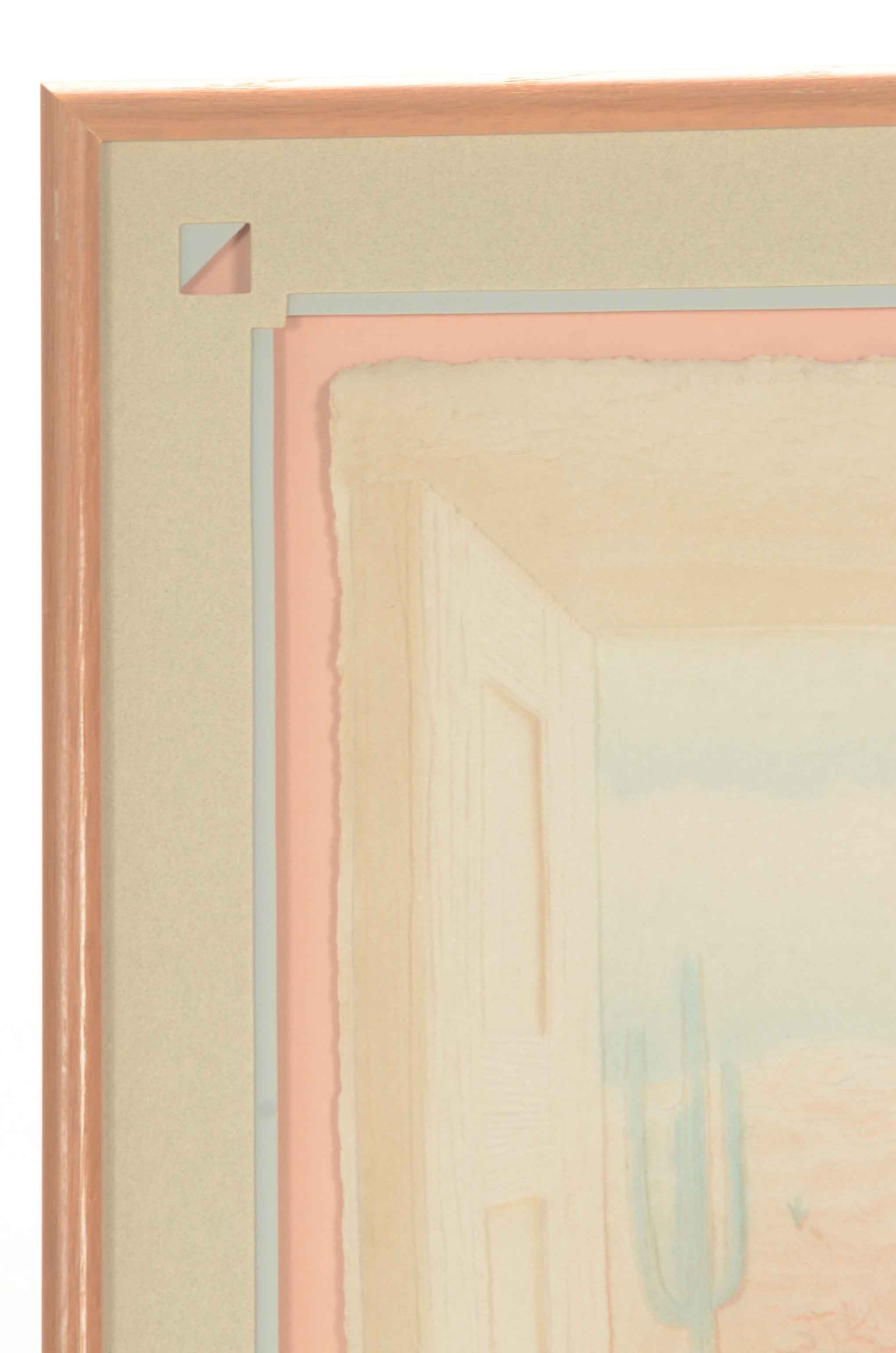 Wess Original Embossed Watercolor "Desert Window"