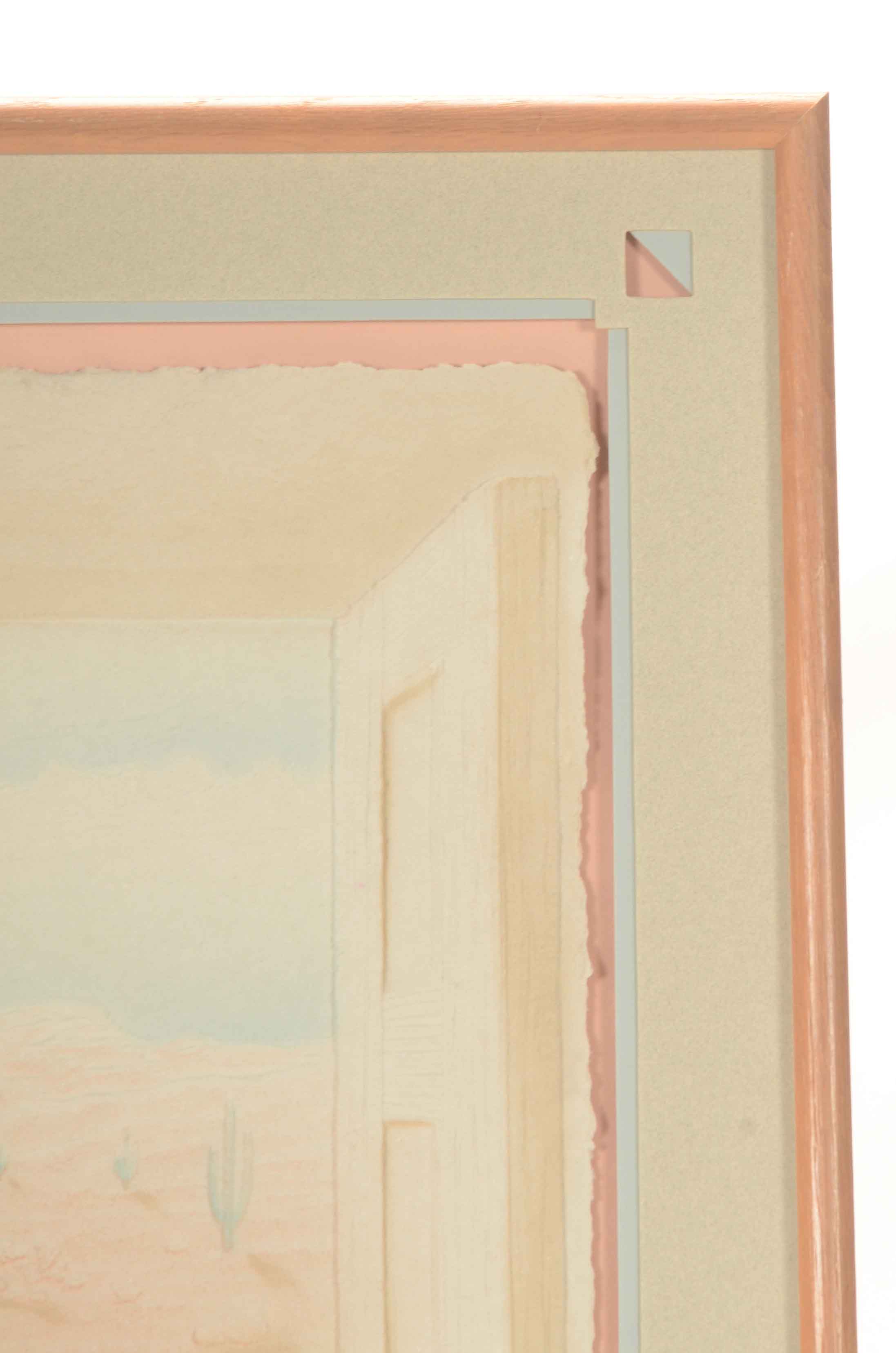 Wess Original Embossed Watercolor "Desert Window"