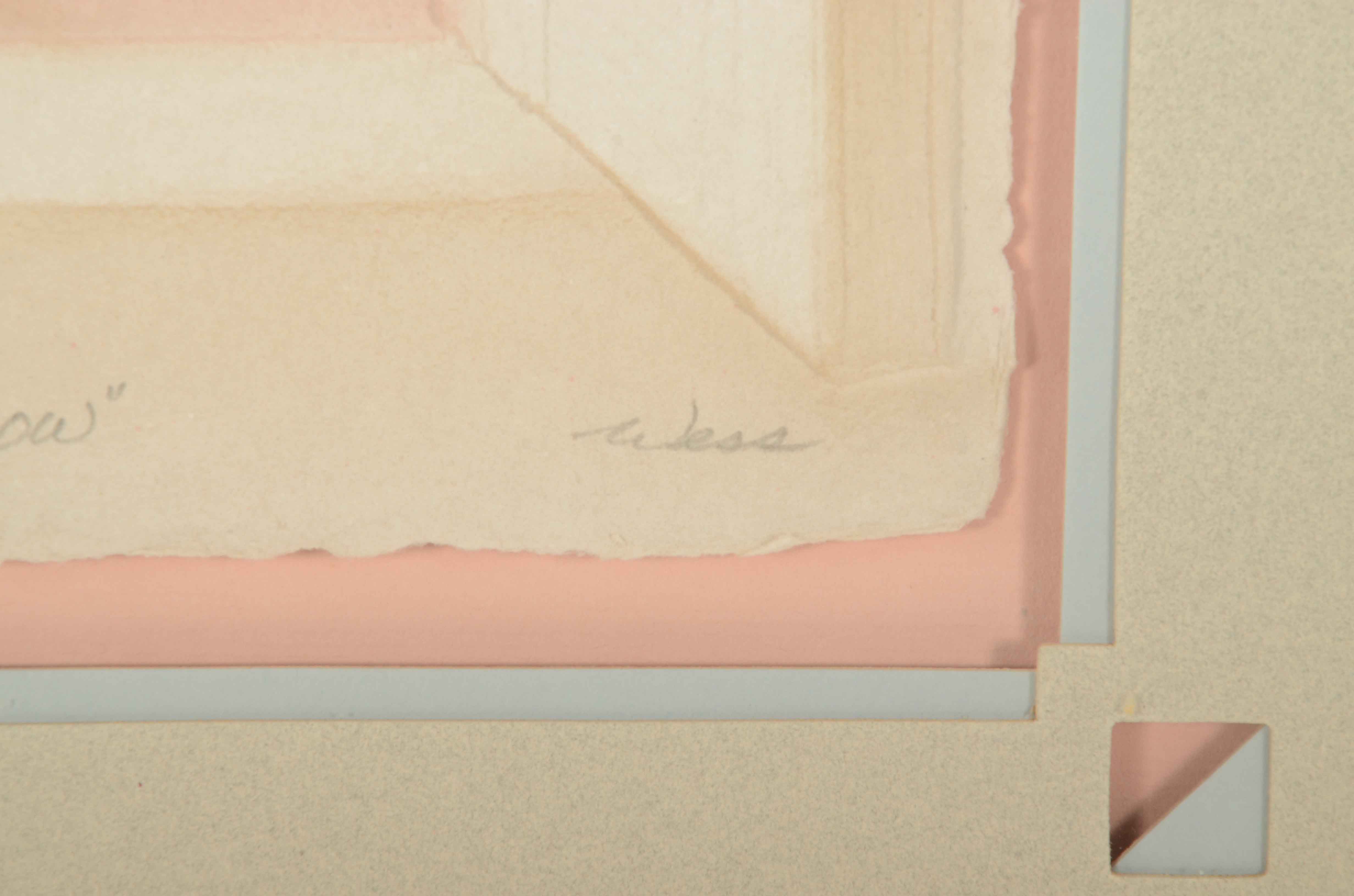 Wess Original Embossed Watercolor "Desert Window"