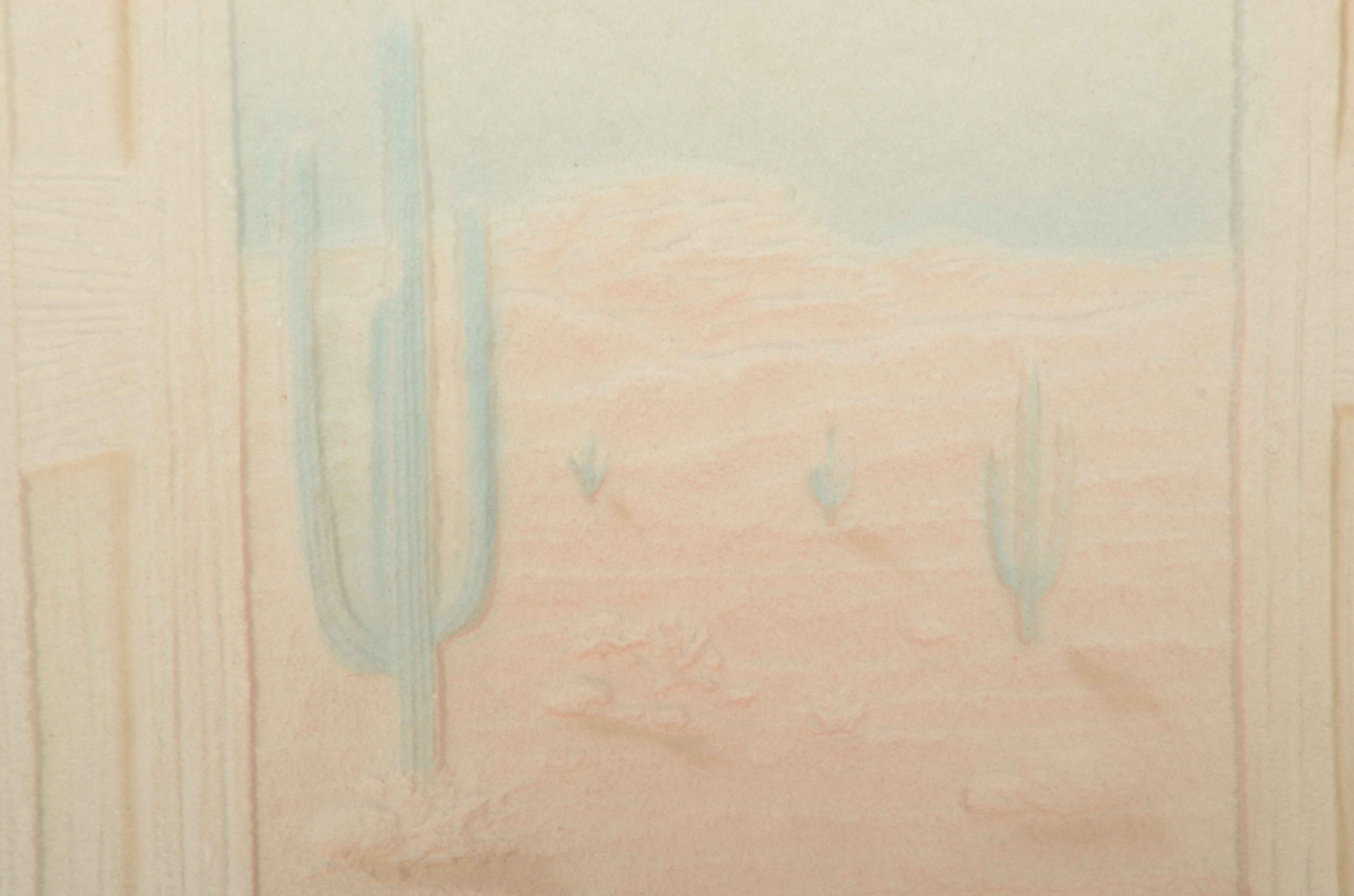 Wess Original Embossed Watercolor "Desert Window"