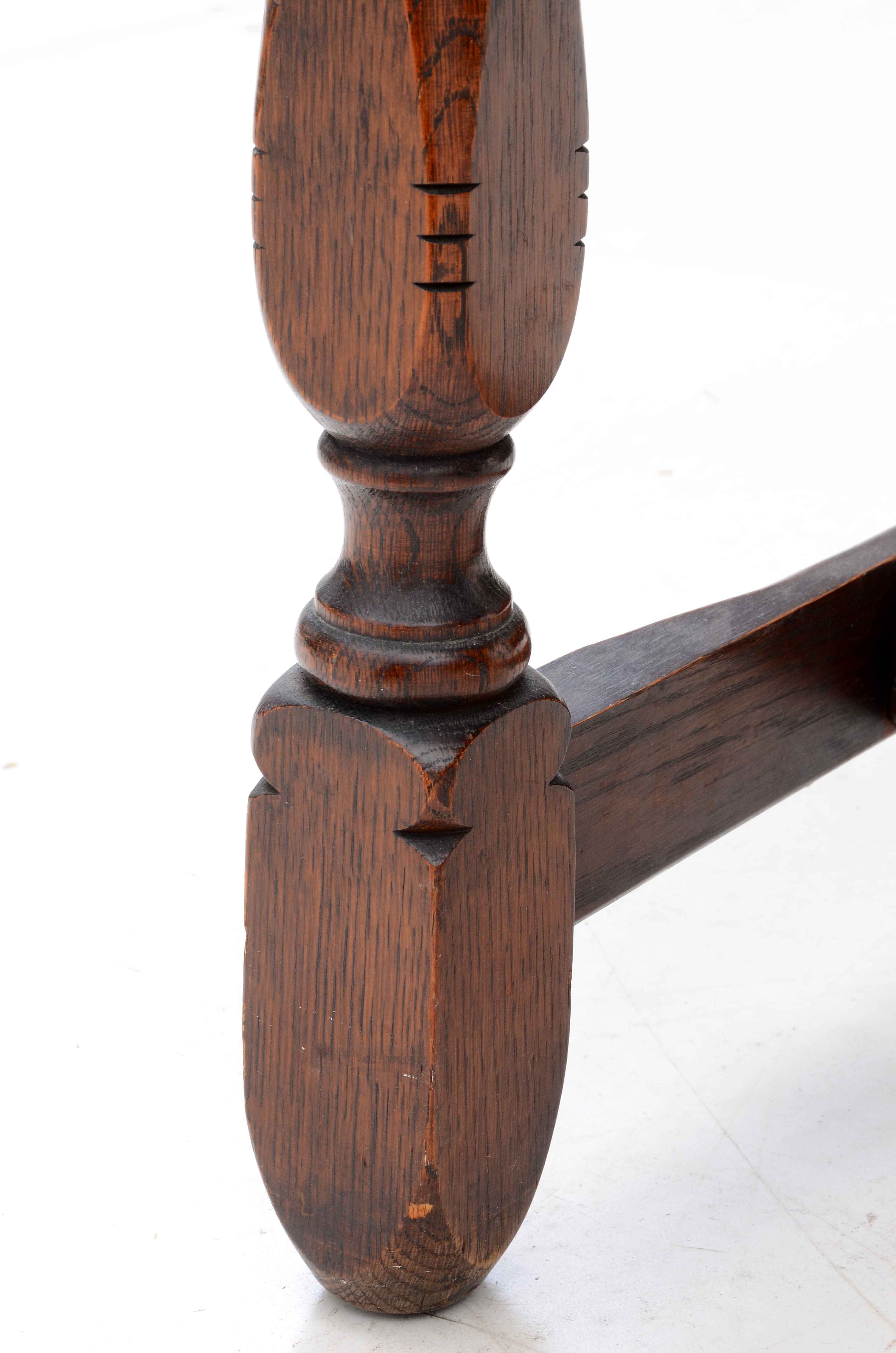 1920s Jacobean Revival Oak China Cabinet by Cochran Chair Co