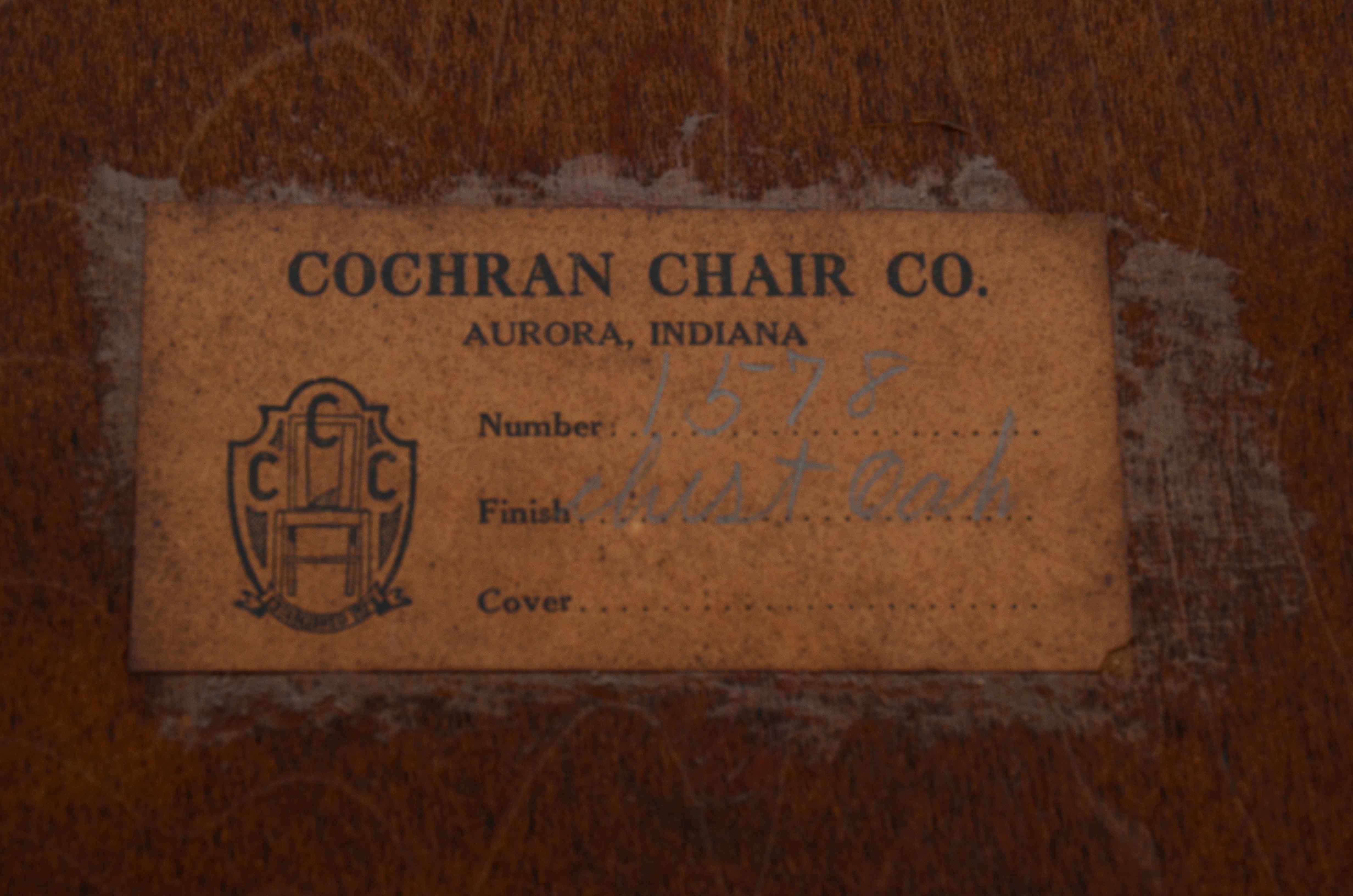 1920s Jacobean Revival Oak China Cabinet by Cochran Chair Co