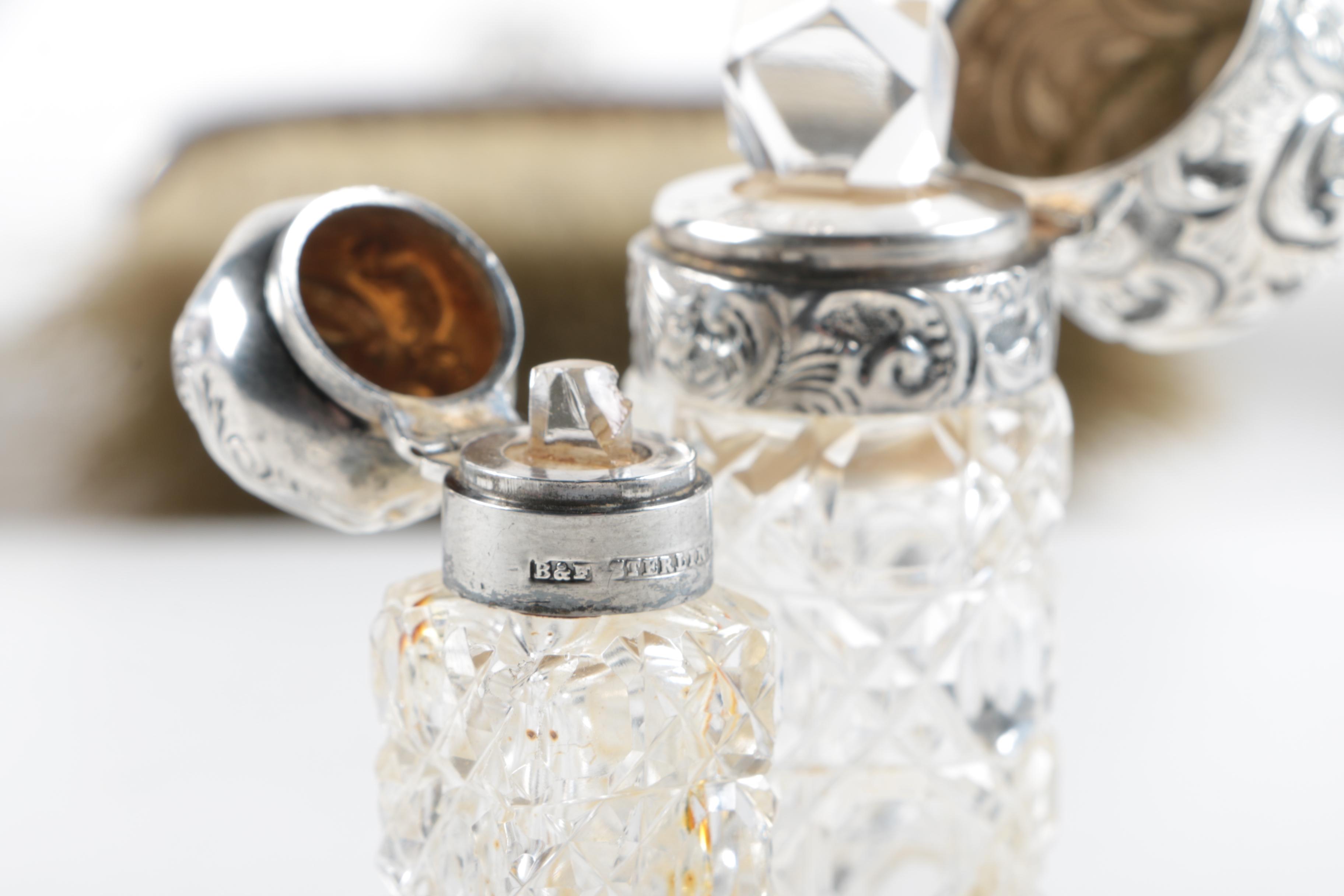 1893 William Stringer Mills London Powder Jar with Other Sterling Vanity Items