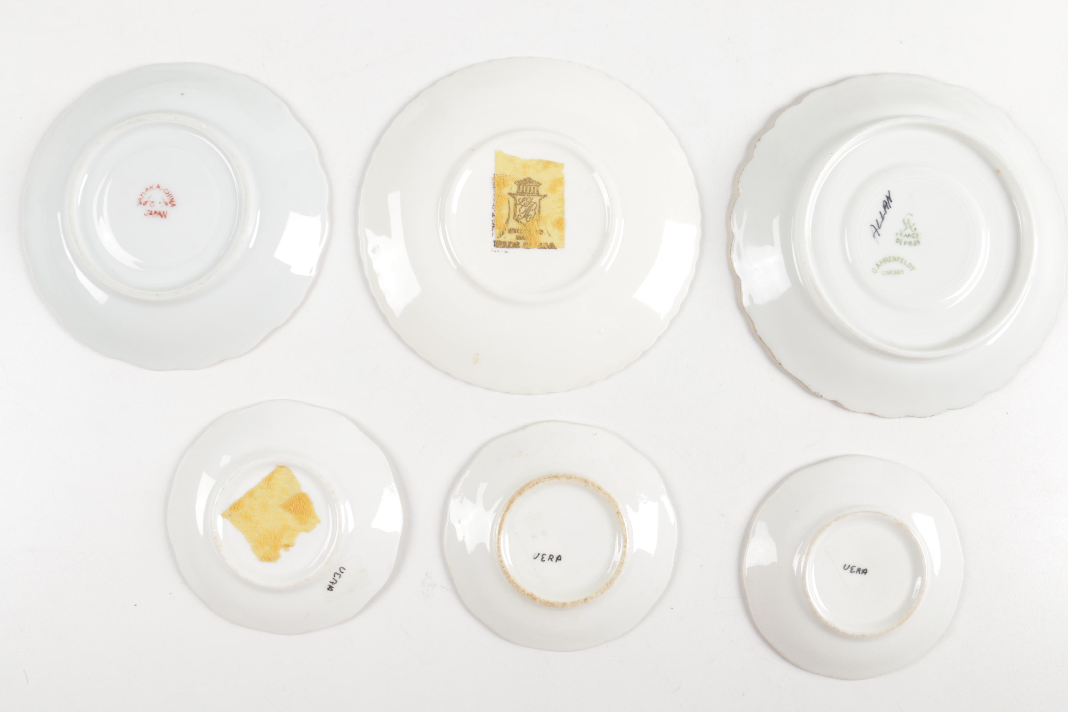 Ceramic Cup, Saucer, and Plate Assortment Including Belleek