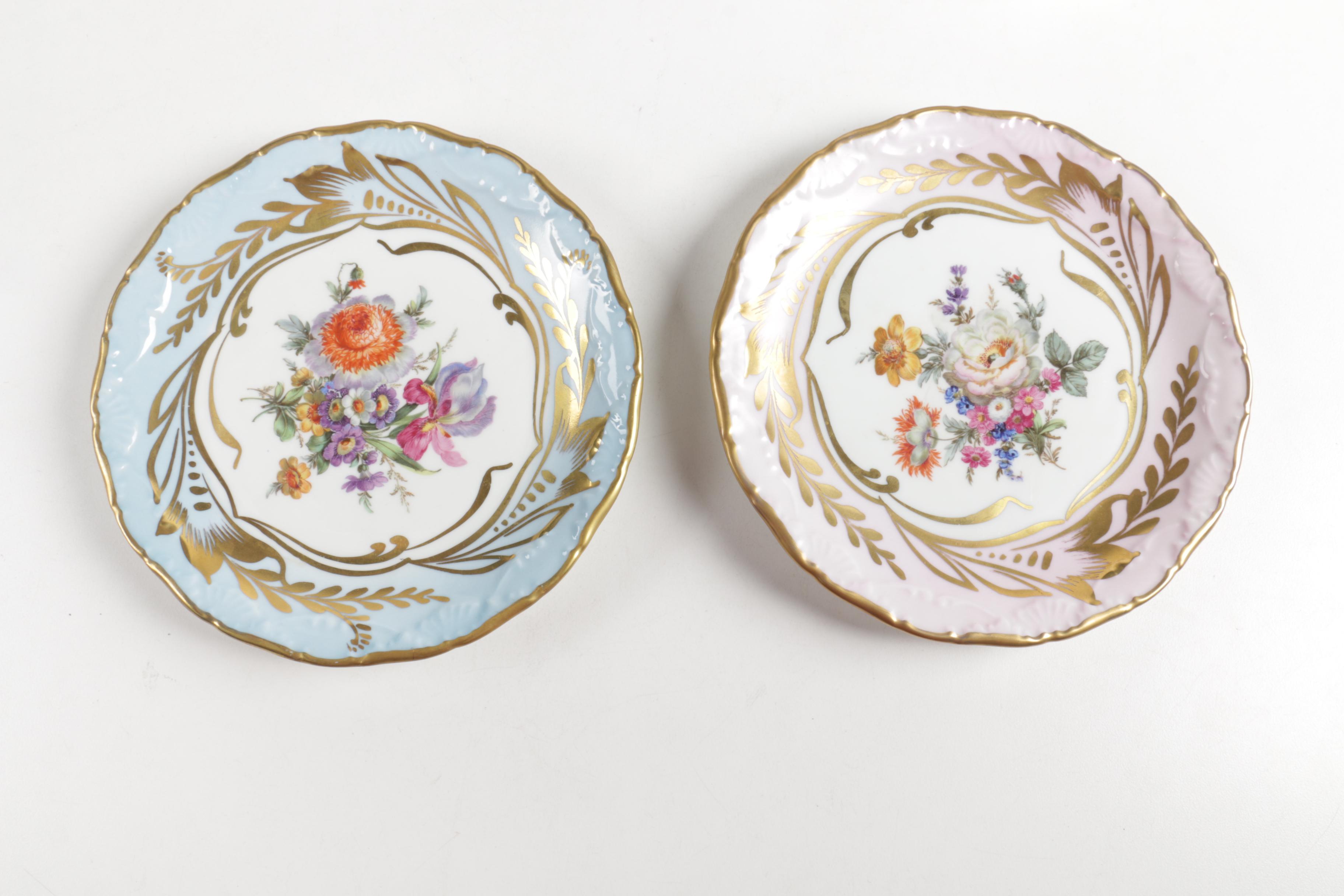 Ceramic Cup, Saucer, and Plate Assortment Including Belleek